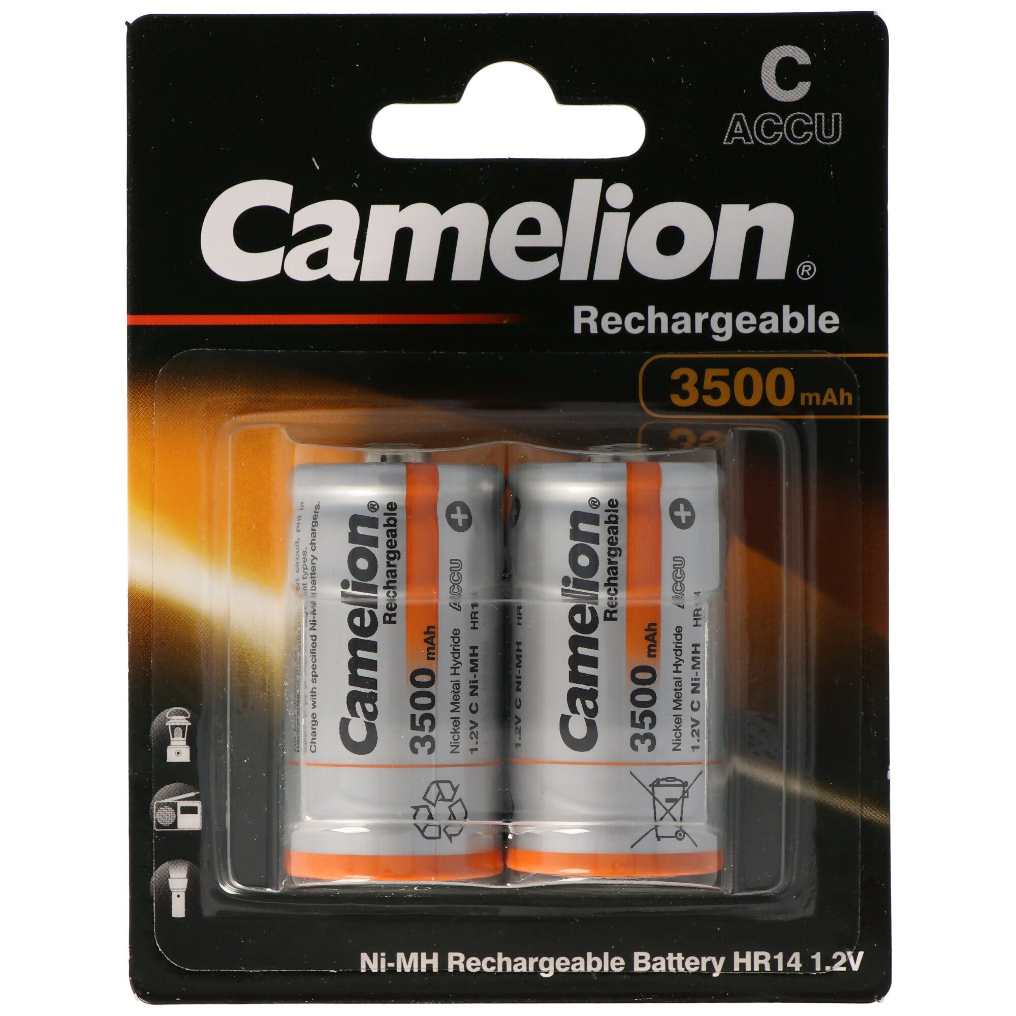Camelion NiMH Akku Baby LR14 C HR14 mit bis zu 3500mAh 1,2 Volt im 2er Blister Akku 3500 mAh (1,2 V)