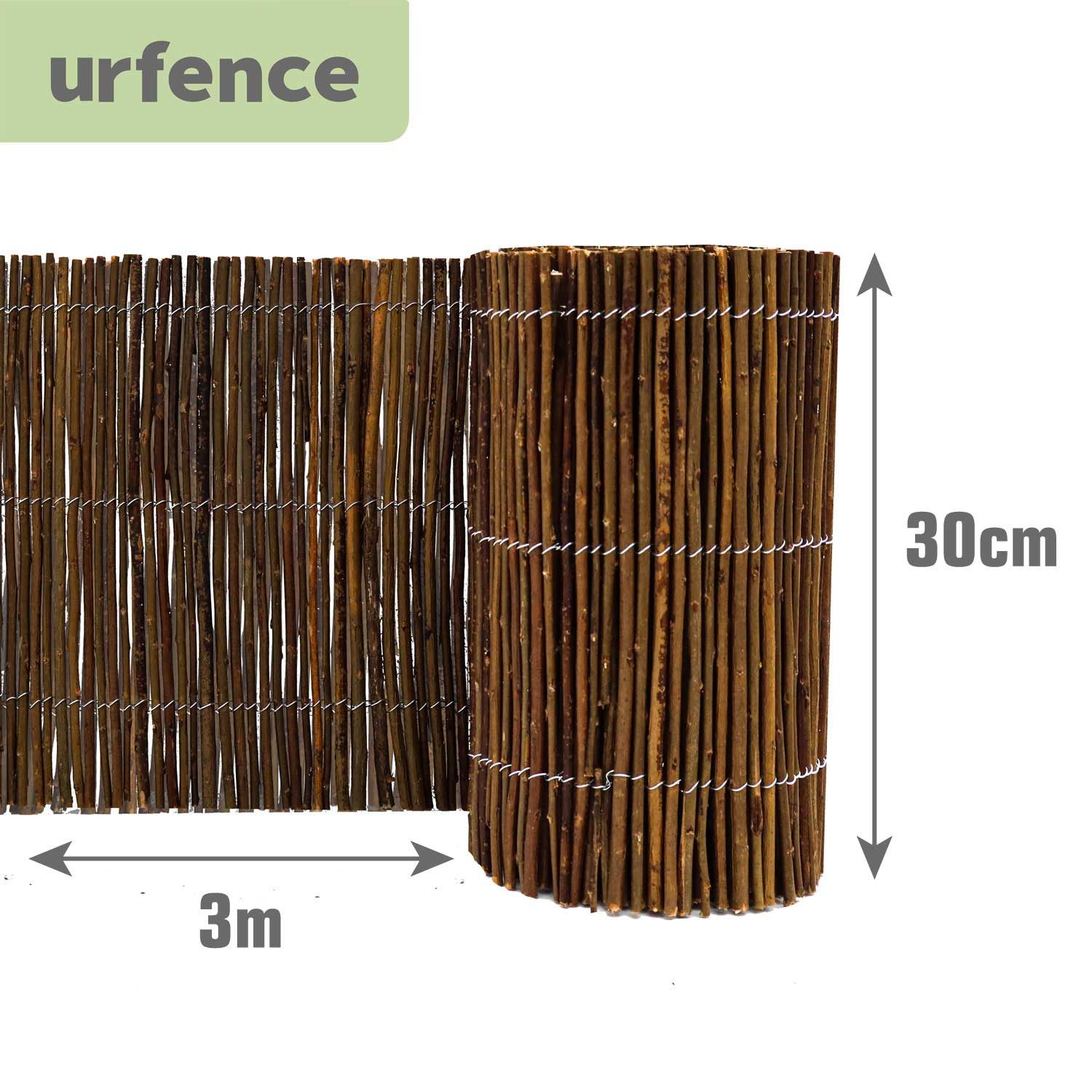 urfence Beetumrandung 300x30 Beeteinfassung Weide Rollborder mit 7 Pflöcken, Rasenkante Beetumrandung – Bild 5 von 5