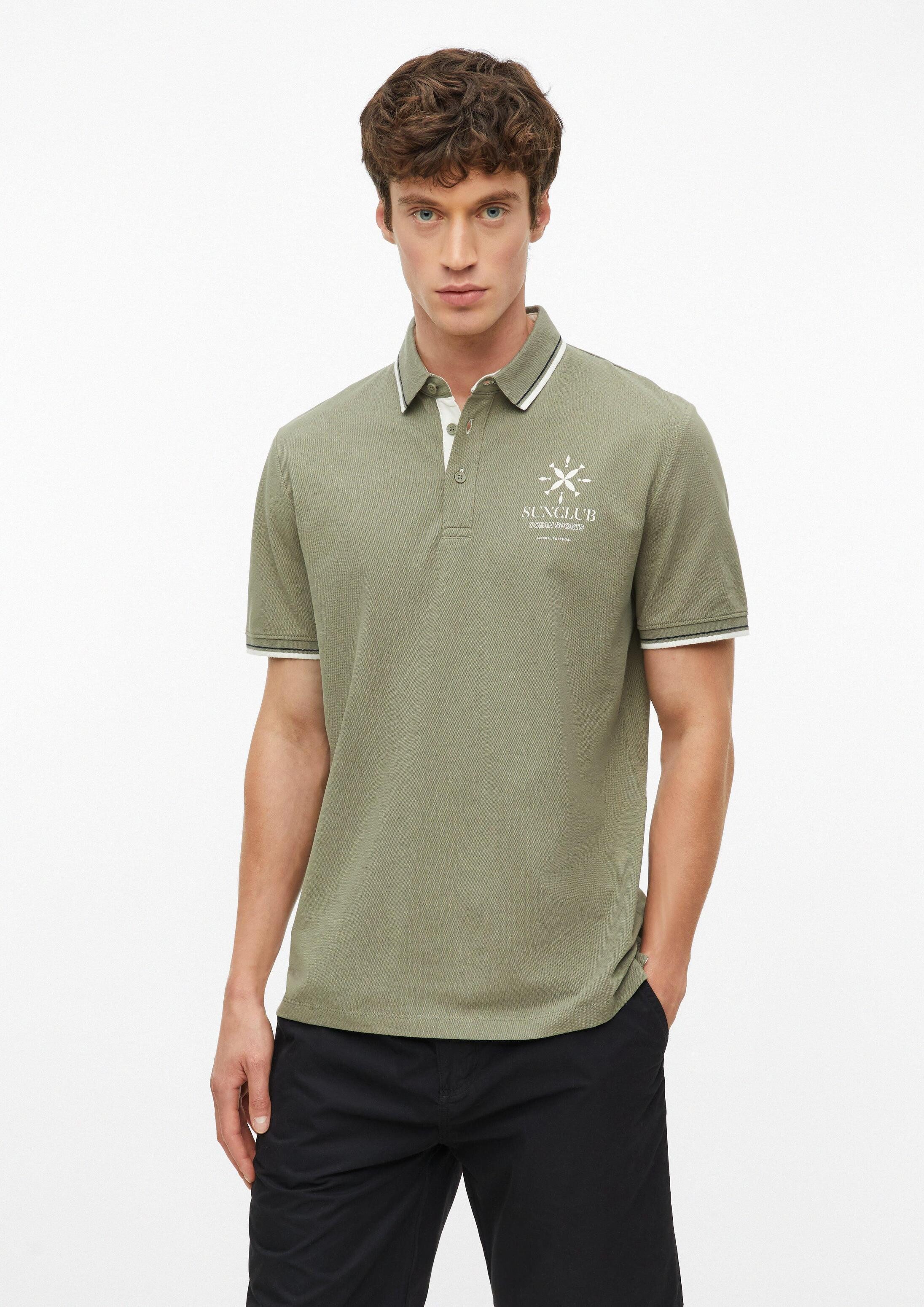 s.Oliver Kurzarmshirt Polo-Shirt Poloshirt aus Baumwollpiqué mit Kontrast-Details