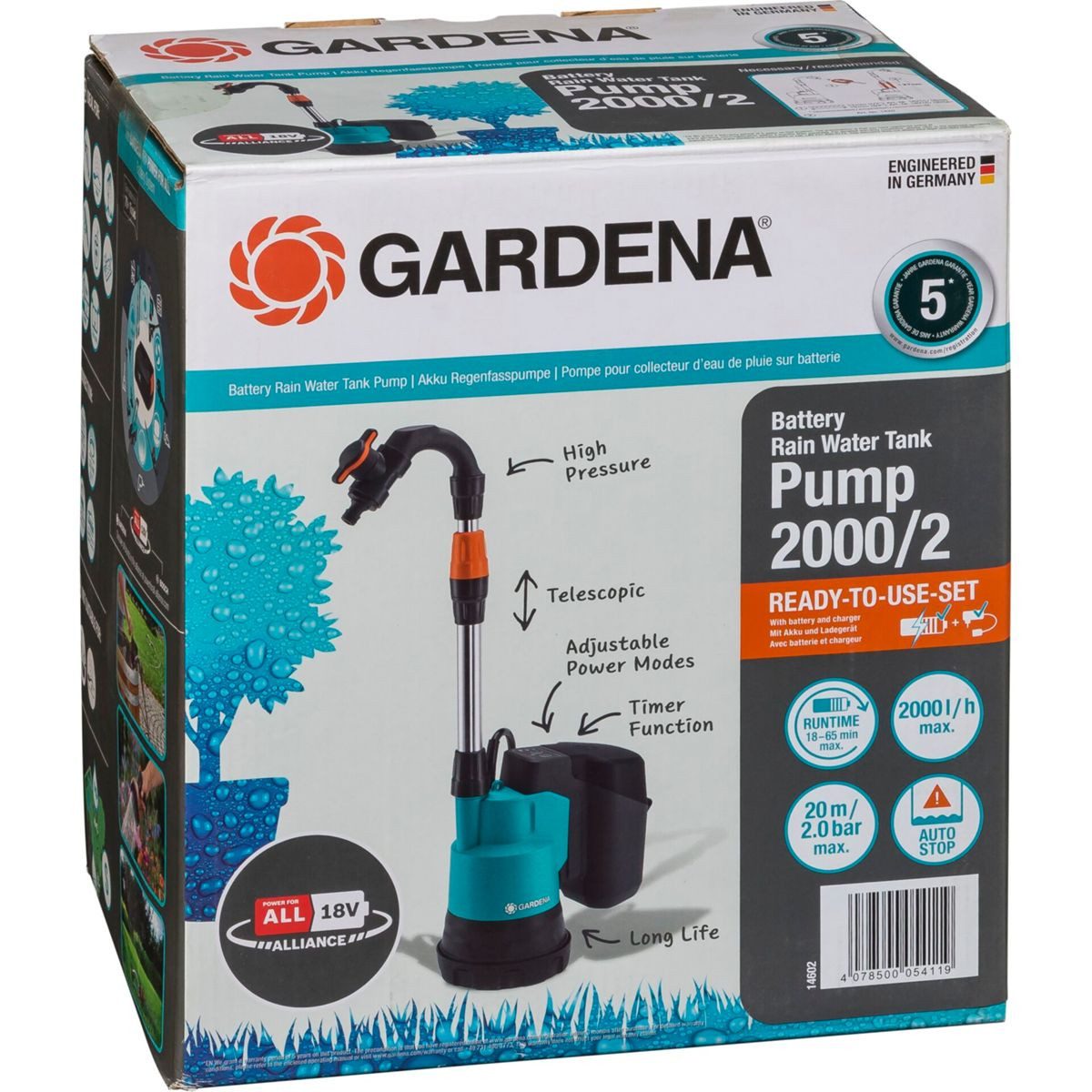 GARDENA Gartenpumpe 2000/2 18V P4A Set günstig online kaufen