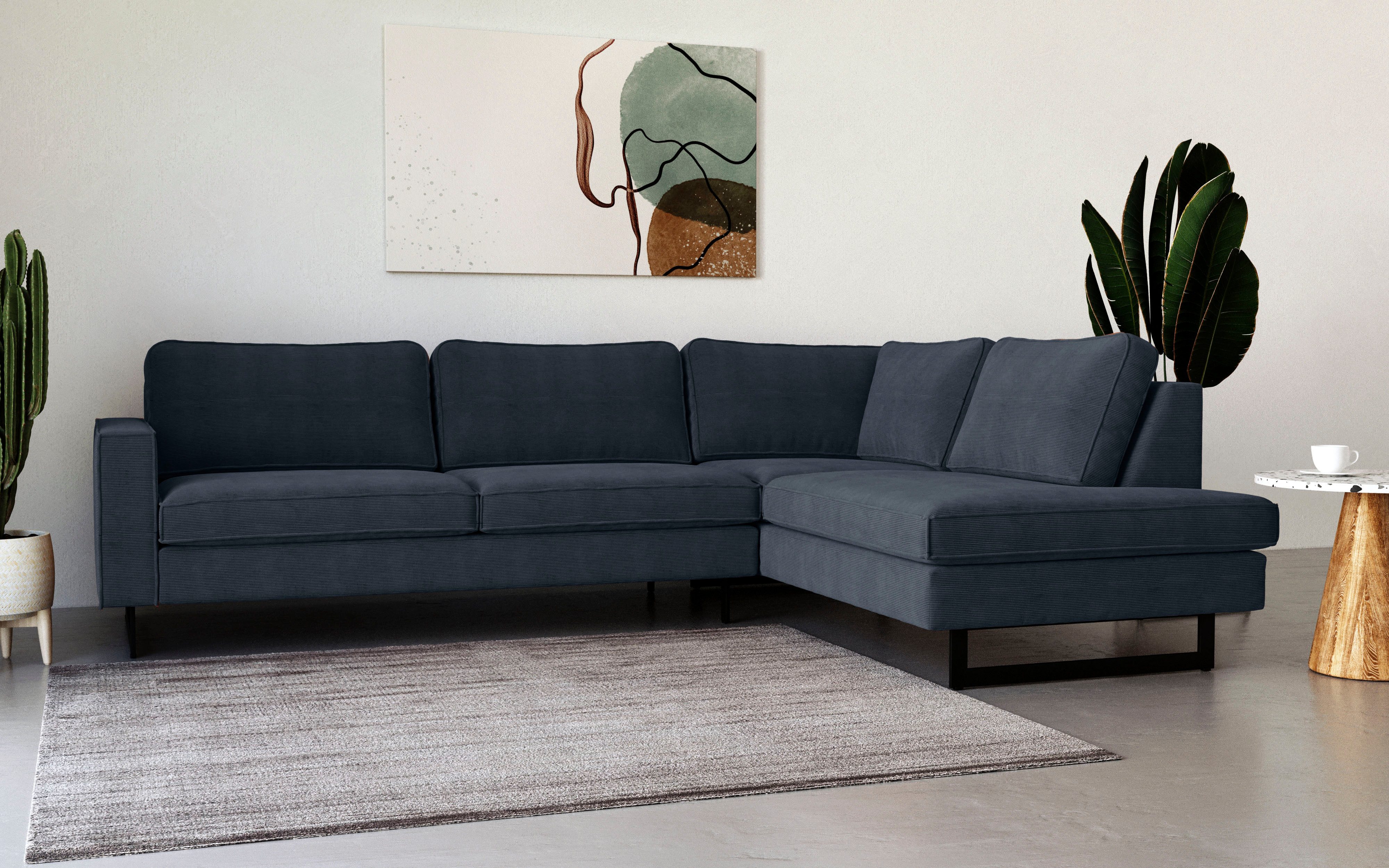 Places of Style Ecksofa "Pinto, 290 cm, Cord, Chenille, Lederoptik, Ottoman günstig online kaufen