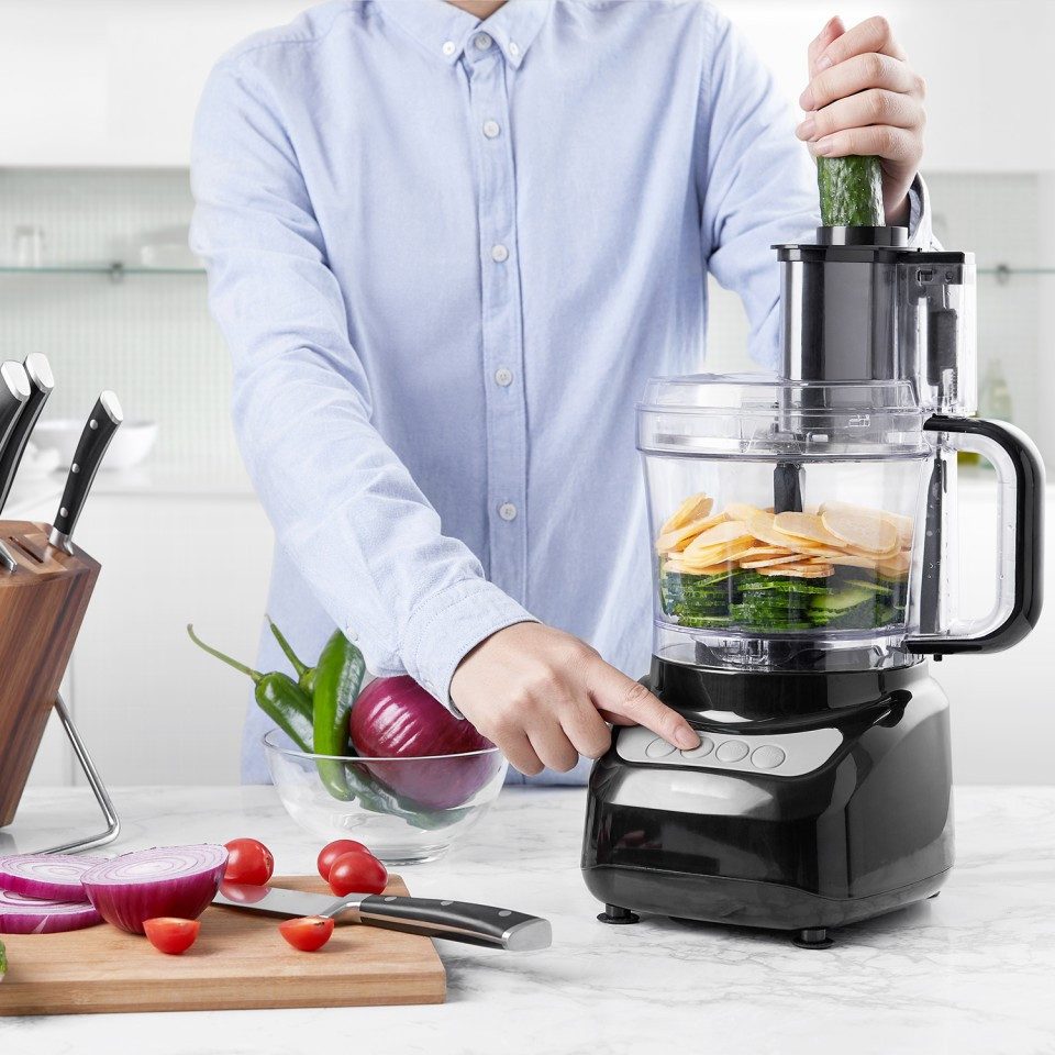 FOHERE Küchenmaschine 2-in-1 Küchenmaschine, 8 Tassen, Zerkleinerer und Fleischwolf, 500 W – Bild 2 von 5
