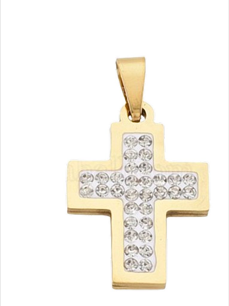 Westernlifestyle Kettenanhänger Spark Mini Cross Kreuz-Anhänger Edelstahl mit Zirkonia