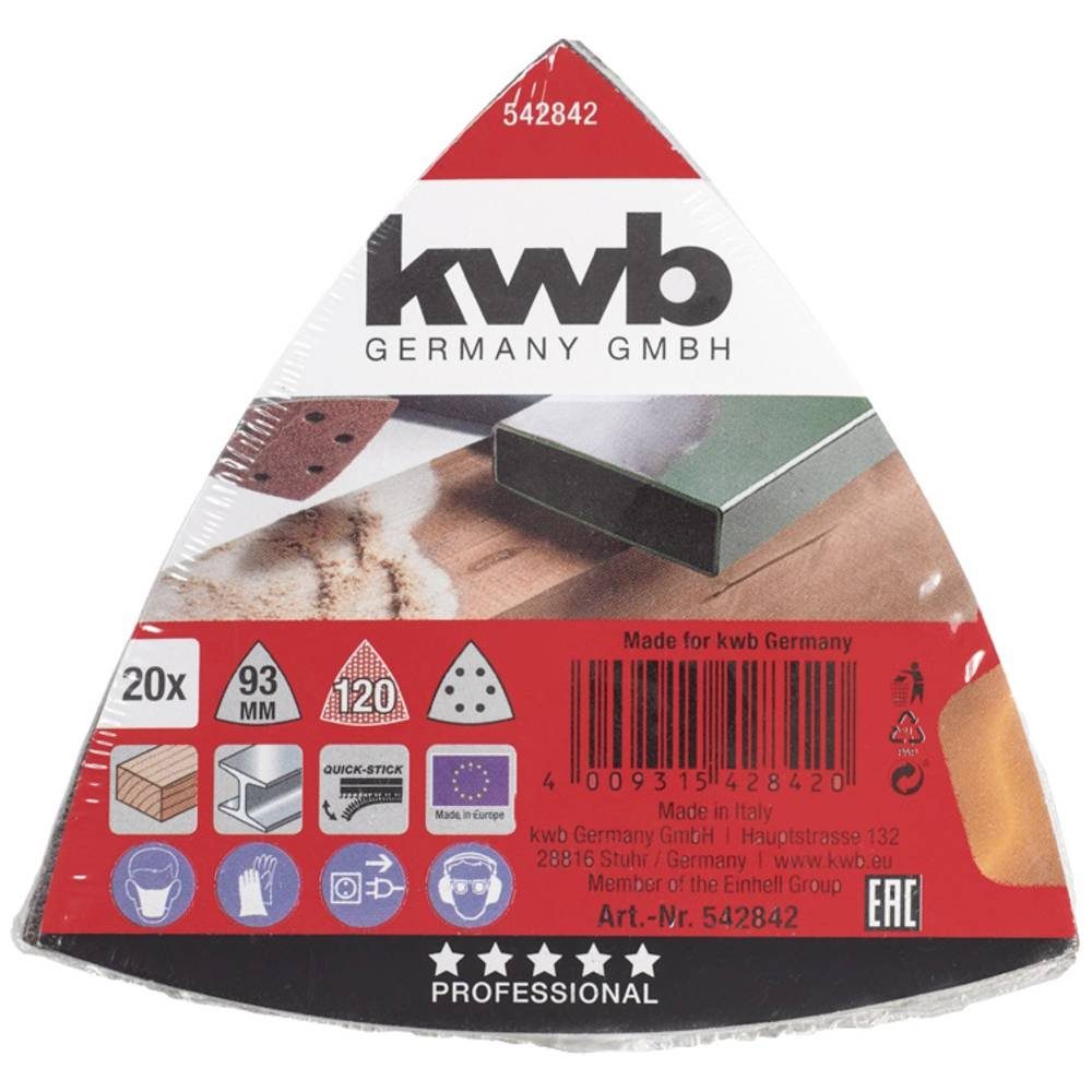 kwb Quick-Stick Schleif-Dreiecke für Schleifpapier –