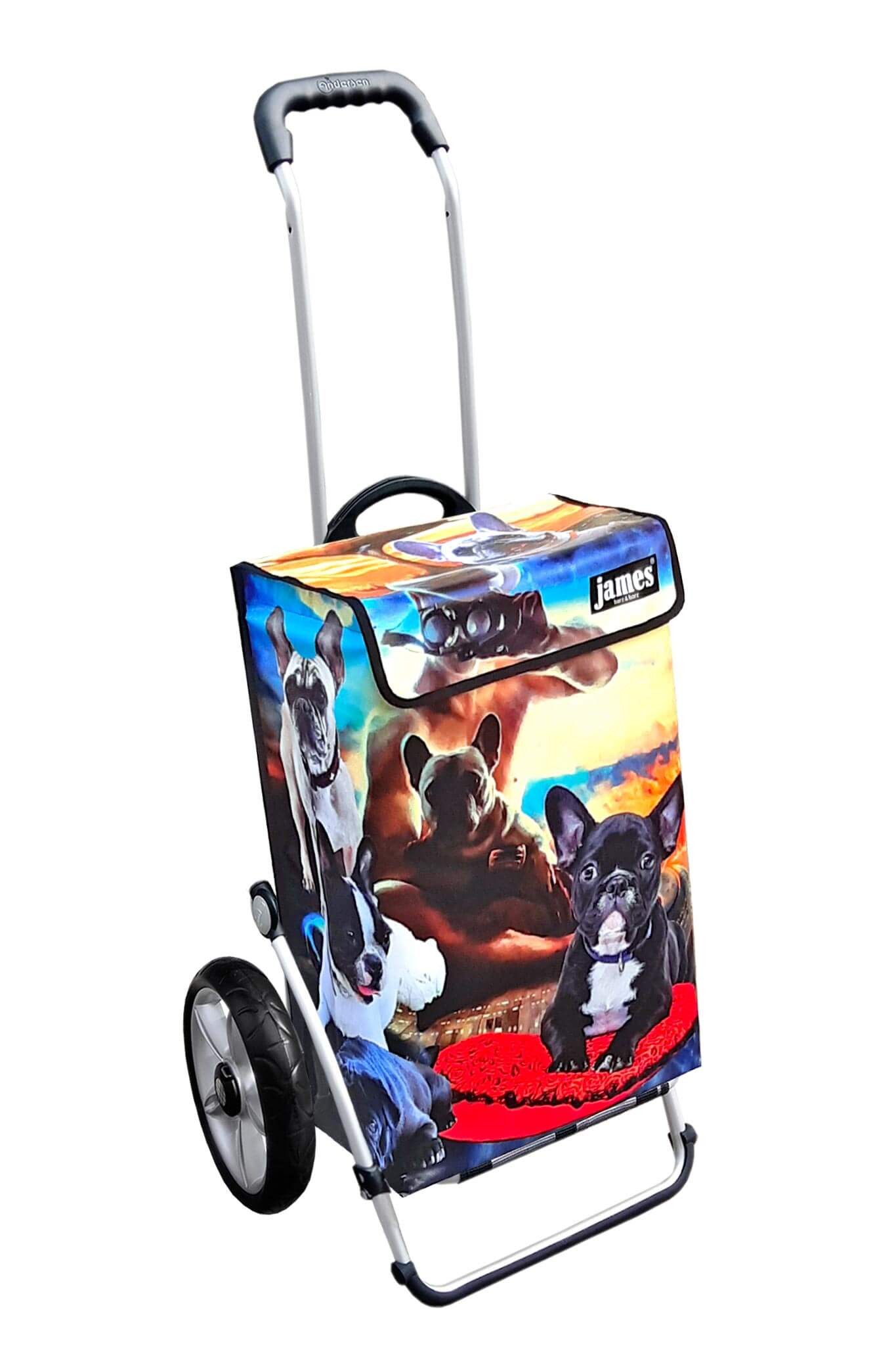 james Einkaufstrolley BULLDOG-ATTACK - stabiler Einkaufswagen mit individuellem Design, Handmade in Austria - Einkaufsbegleiter mit viel Stauraum - trägt 40kg