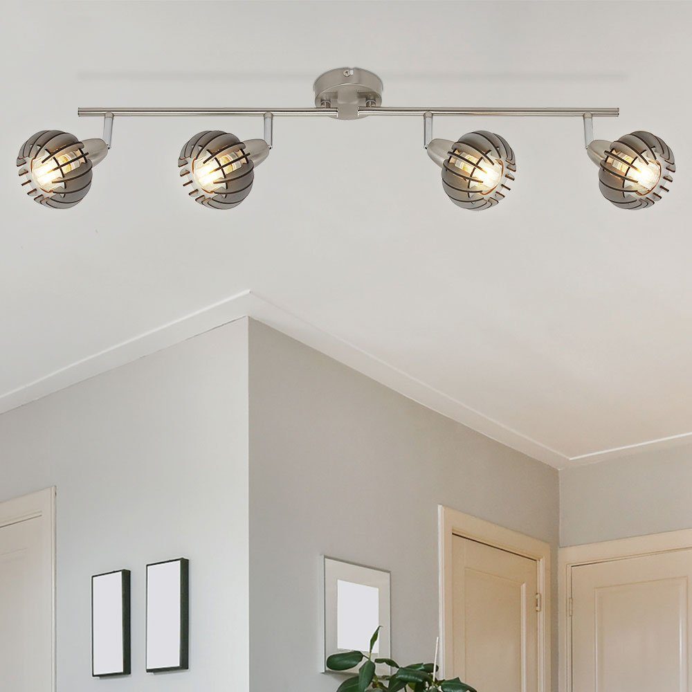 Briloner Leuchten LED Deckenleuchte, Leuchtmittel nicht inklusive, Deckenleuchte schwenkbar Wohnzimmerleuchte Holz Lamellen