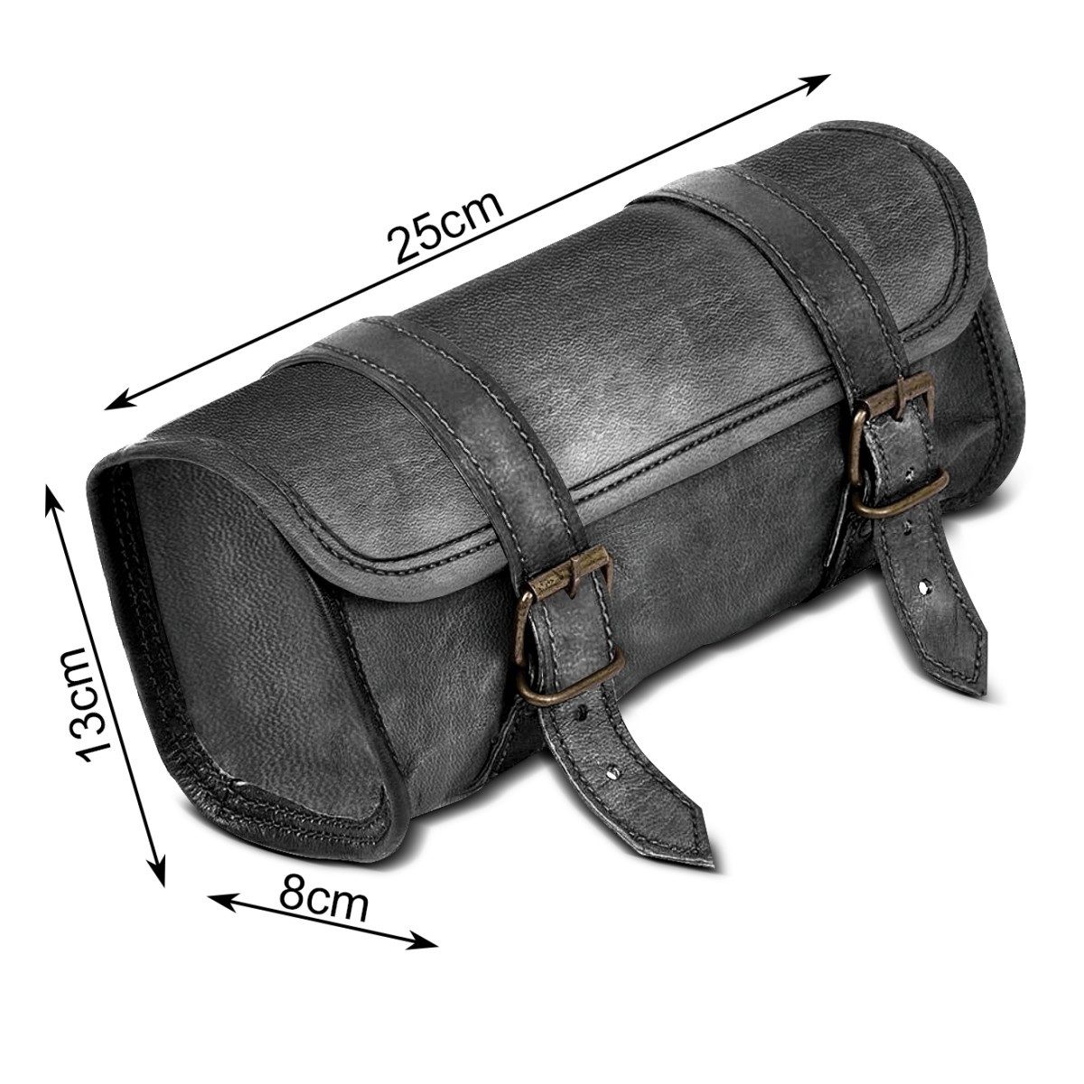 Craftride Werkzeugtasche Motorrad Werkzeugrolle Leder für Cruiser Retro Scrambler # LR3 schwarz