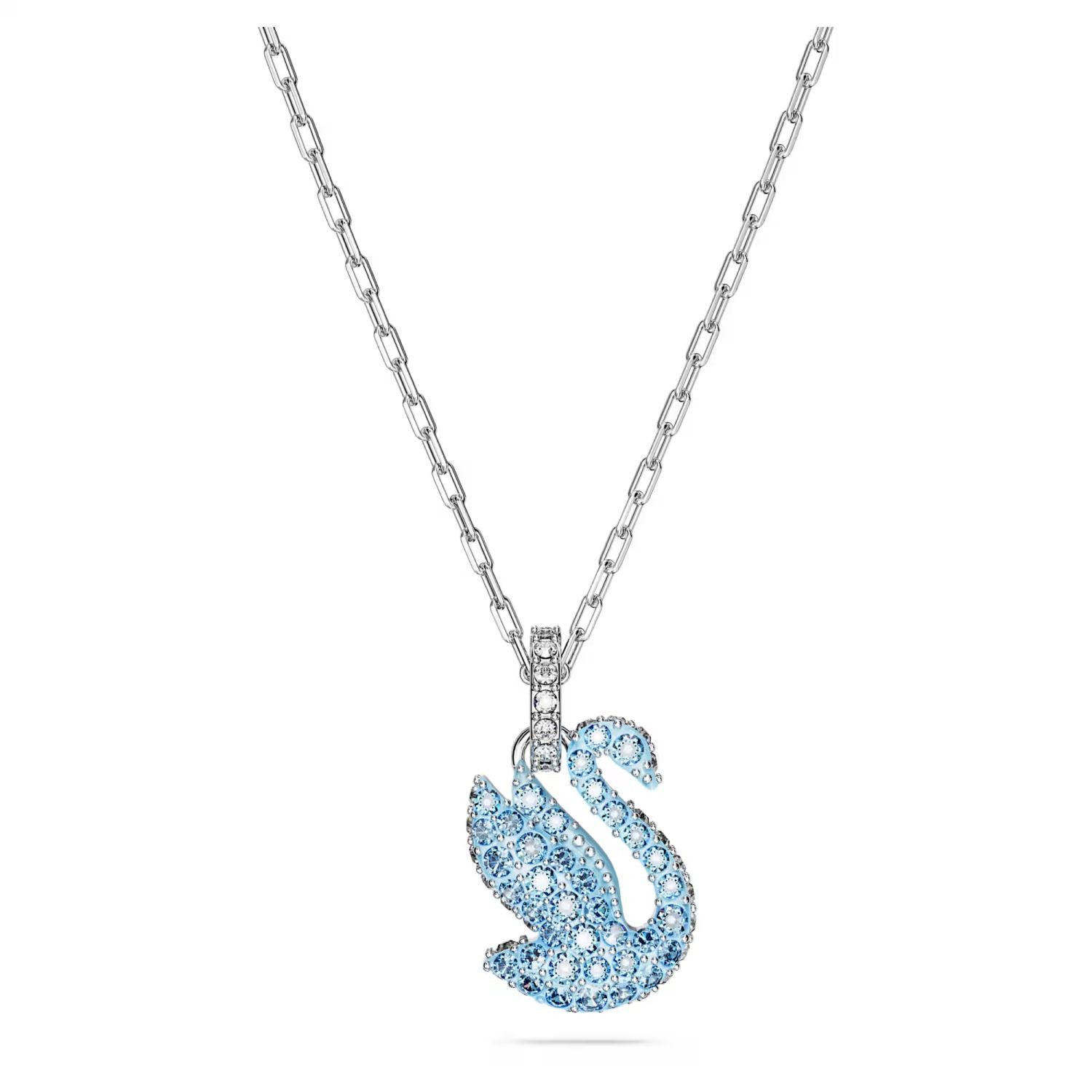 Swarovski Kette mit Anhänger Swan blau|...