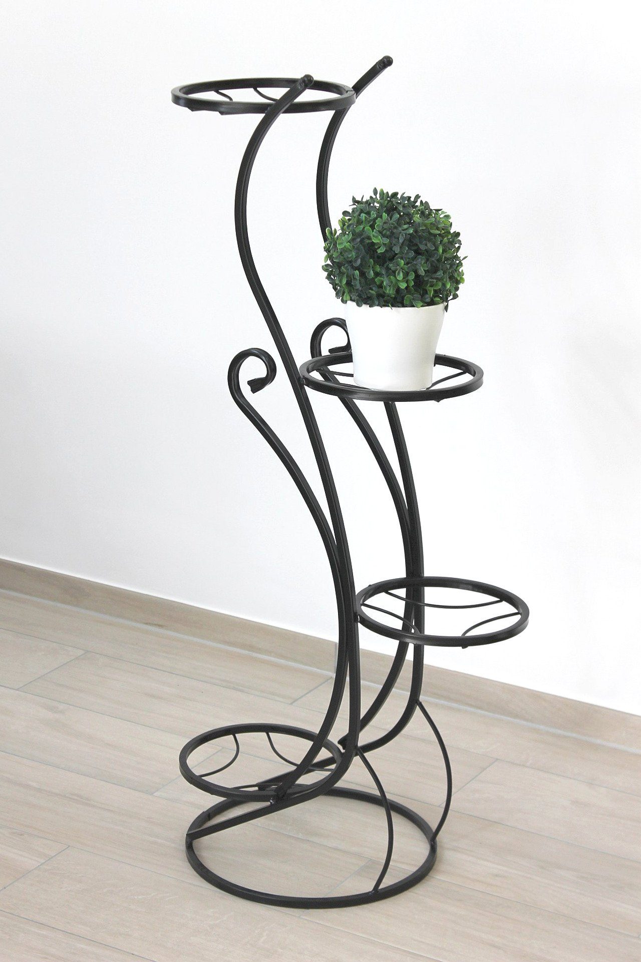 DanDiBo Blumenständer Blumentreppe Metall Schwarz Ablagen mit 4 Pflanzenständer Blumensäule KW410 cm Blumenständer 96 Pflanzensäule