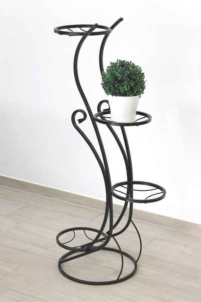 DanDiBo Blumenständer Blumentreppe Metall Schwarz 96 cm Blumenständer mit 4 Ablagen KW410 Blumensäule Pflanzensäule Pflanzenständer