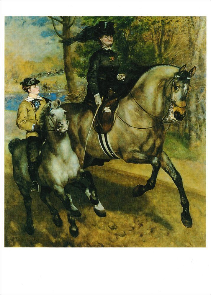 Postkarte Kunstkarte Pierre Auguste Renoir "Reiterinnen im Bois de Boulogne"