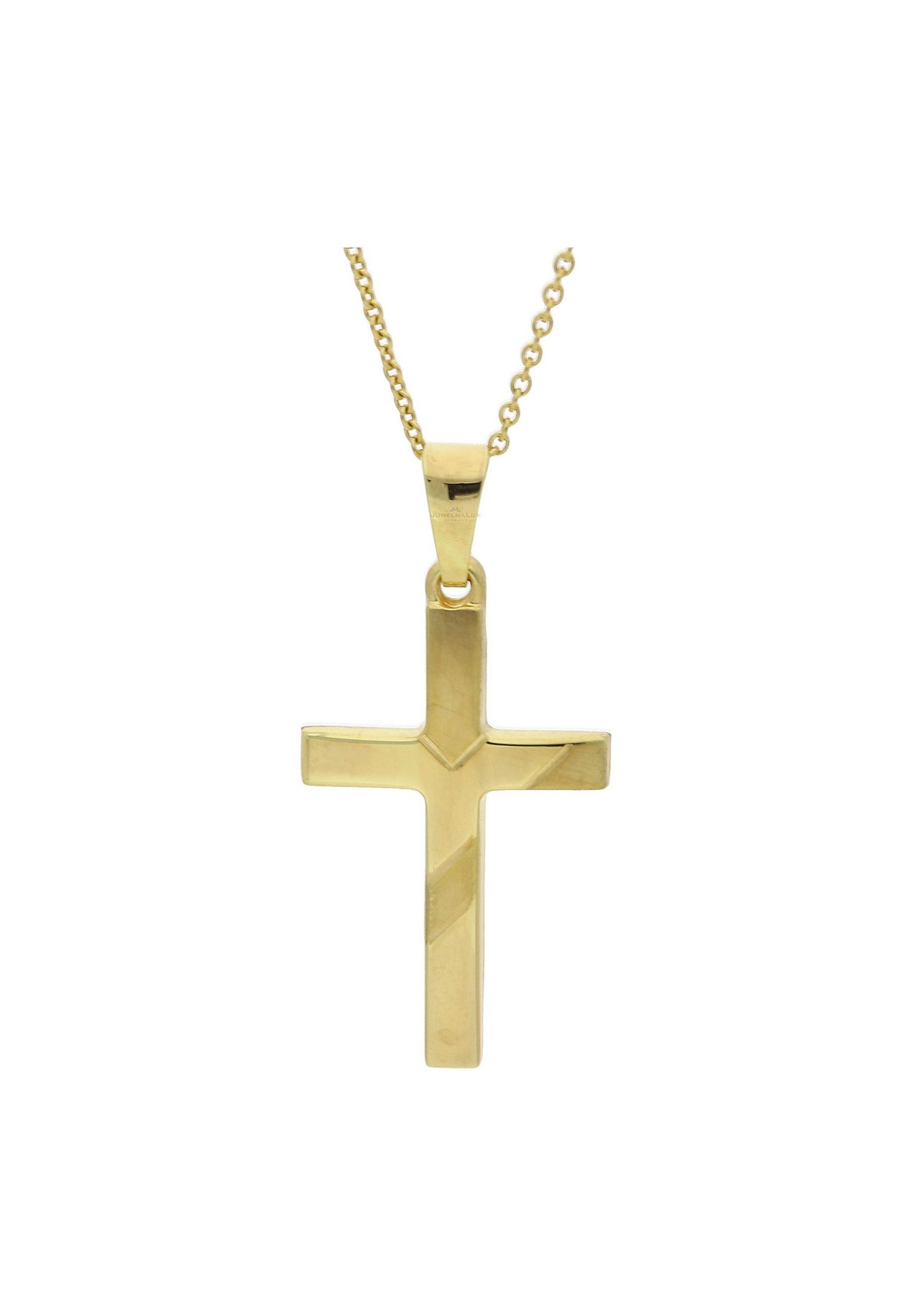 JuwelmaLux Kreuzanhänger Anhänger Gold Kreuz Kettenanhänger (1-tlg), Anhänger ohne Kette Gold 585/000, inkl. Schmuckschachtel