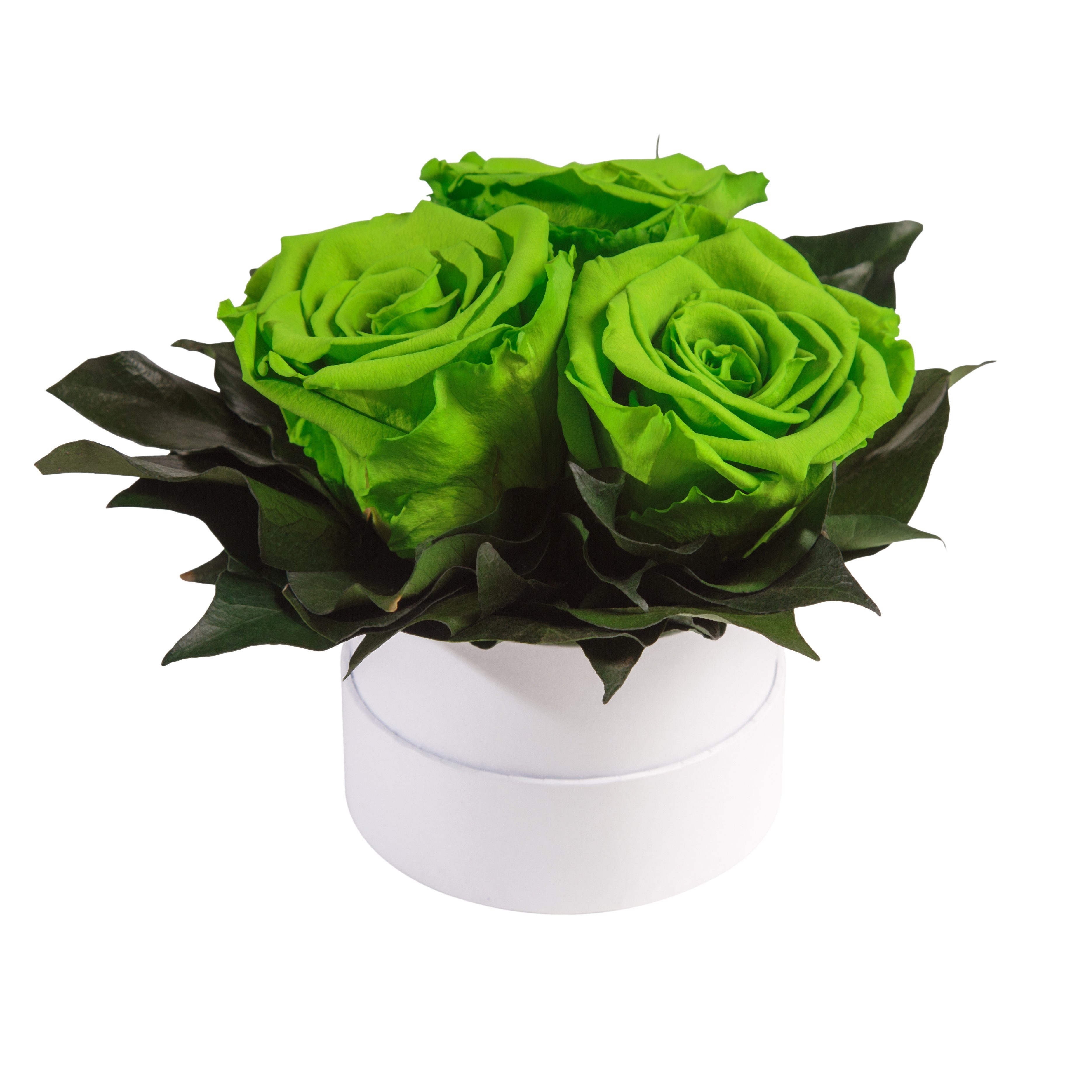 Kunstblume Infinity Rosenbox weiß rund 3 günstig online kaufen