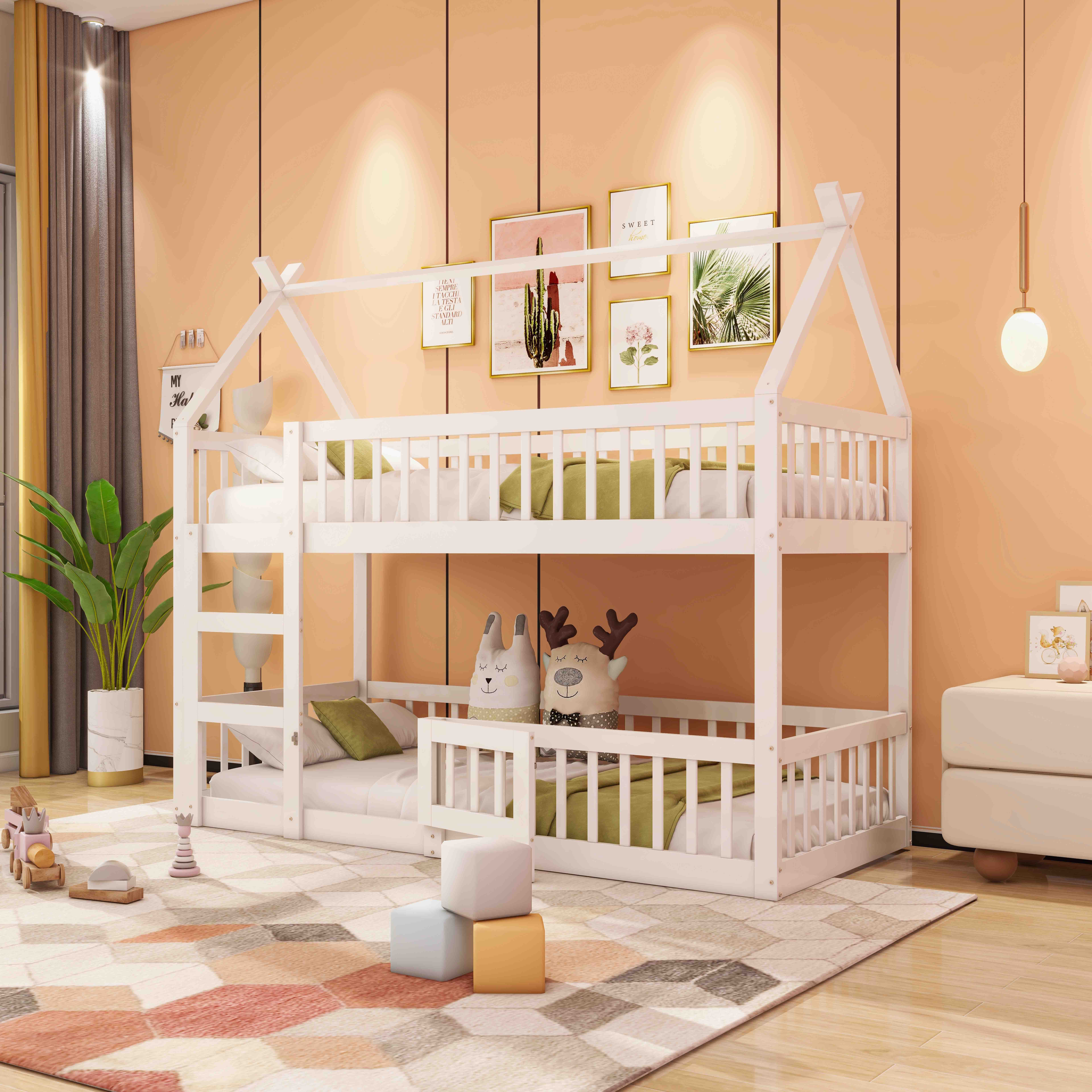 OKWISH Etagenbett Gästebett, Kinderbett mit Treppe, günstig online kaufen