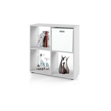 Melko Bücherregal Regalwand Raumtrenner Holzregal in Weiß mit 4 Fächer Bücherschrank Kinderregal, Stück, Melaminbeschichtet