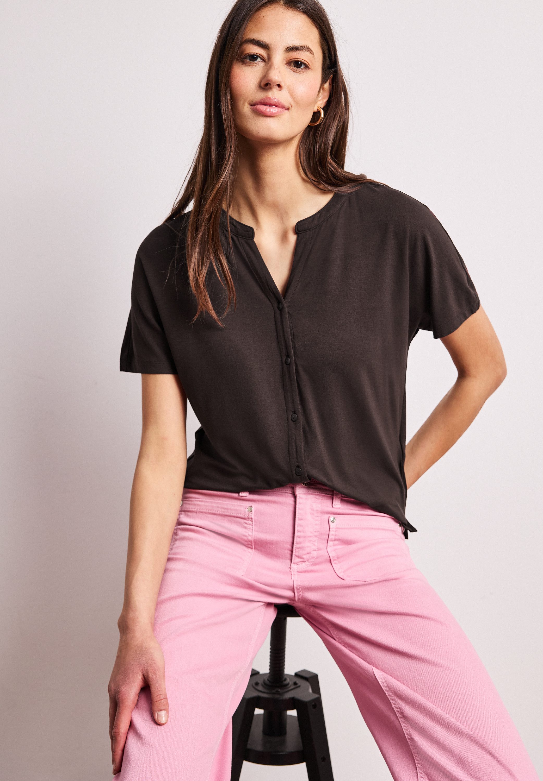 STREET ONE Blusenshirt Sommershirt im Tunika-Look