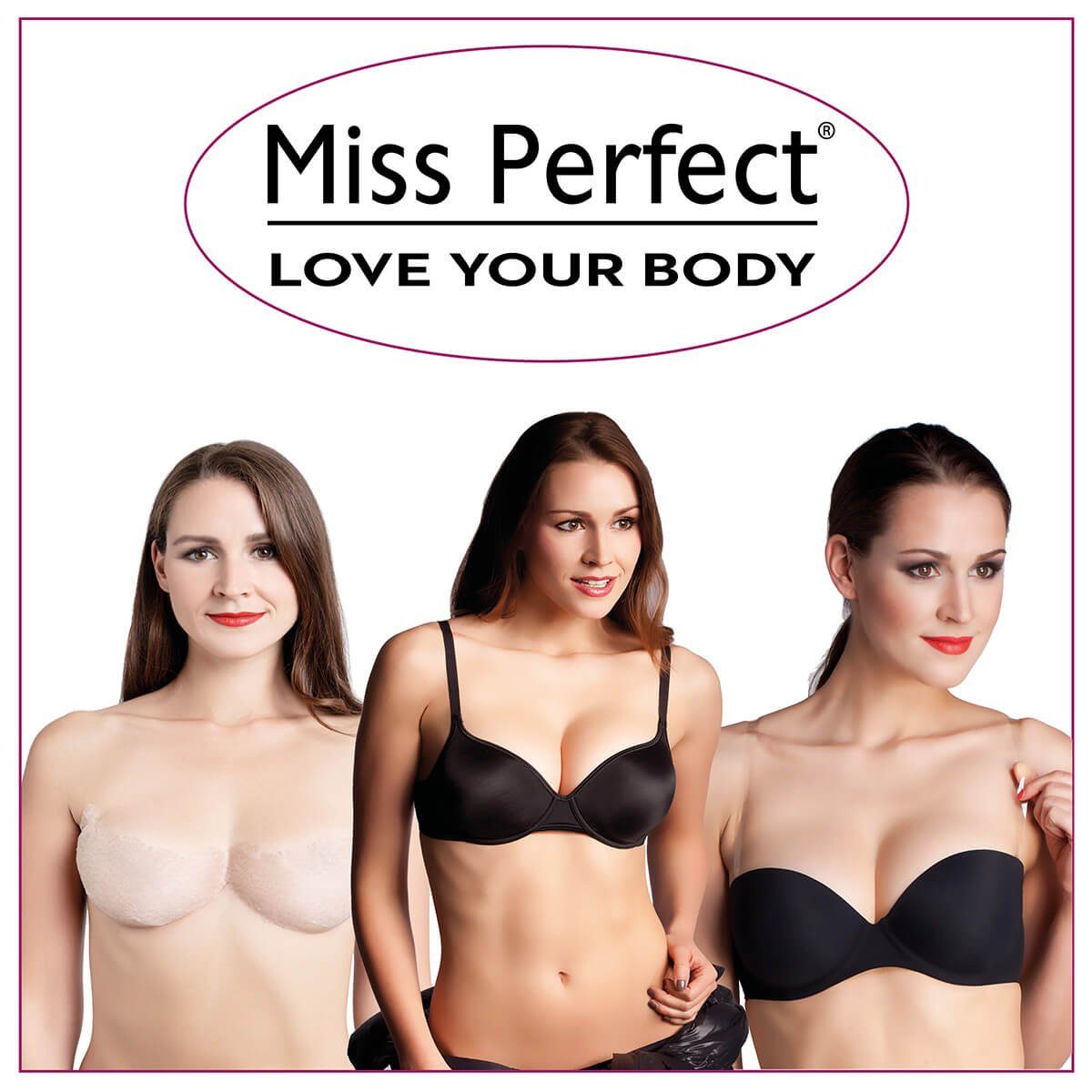 Miss Perfect BH-Einlagen W2G90000-90010, Selbstklebende BH Cups (auch als Push-up) zum Einnähen oder Einlegen