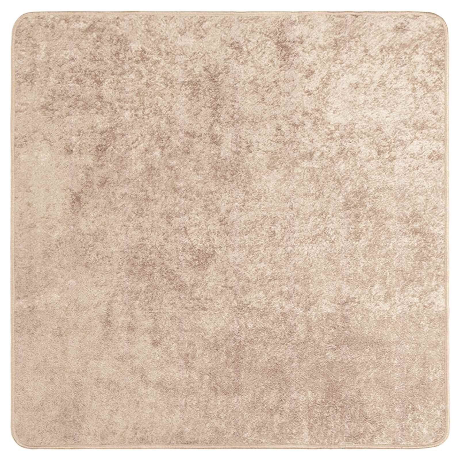 vidaXL Teppich Teppichläufer MARSA Beige 100 x 100 cm Polyester und PVC, Quadratisch