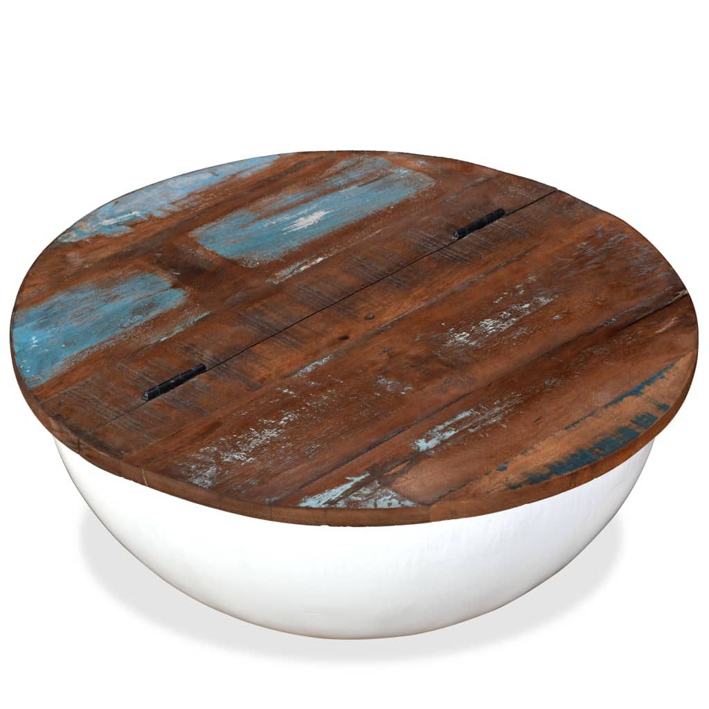 vidaXL Couchtisch Couchtisch Altholz Massiv Weiß günstig online kaufen