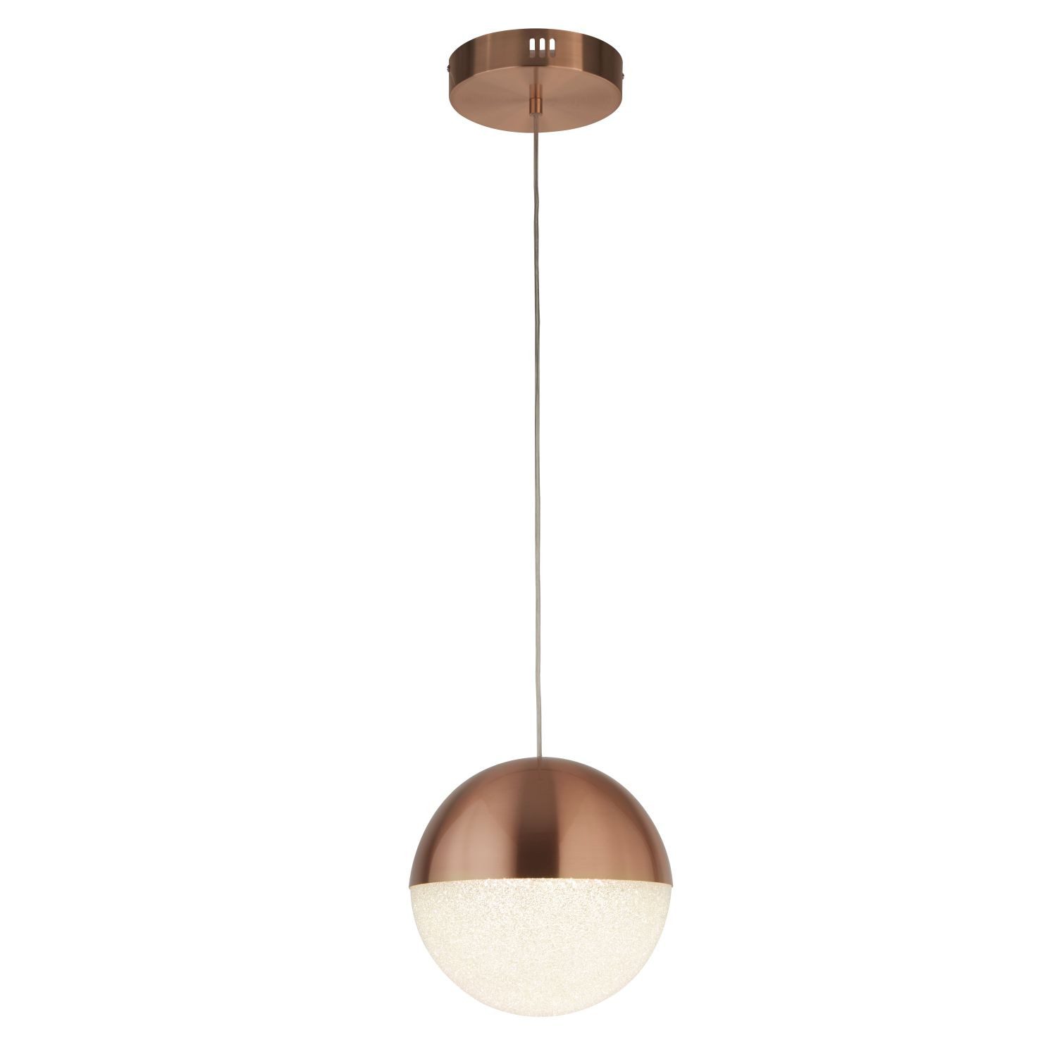 Licht-Erlebnisse Pendelleuchte CELESTE, LED, Neutralweiß, LED Ø 25 cm in Kupfer 4000 K 1862 lm Glas Metall Retro Wohnzimmer