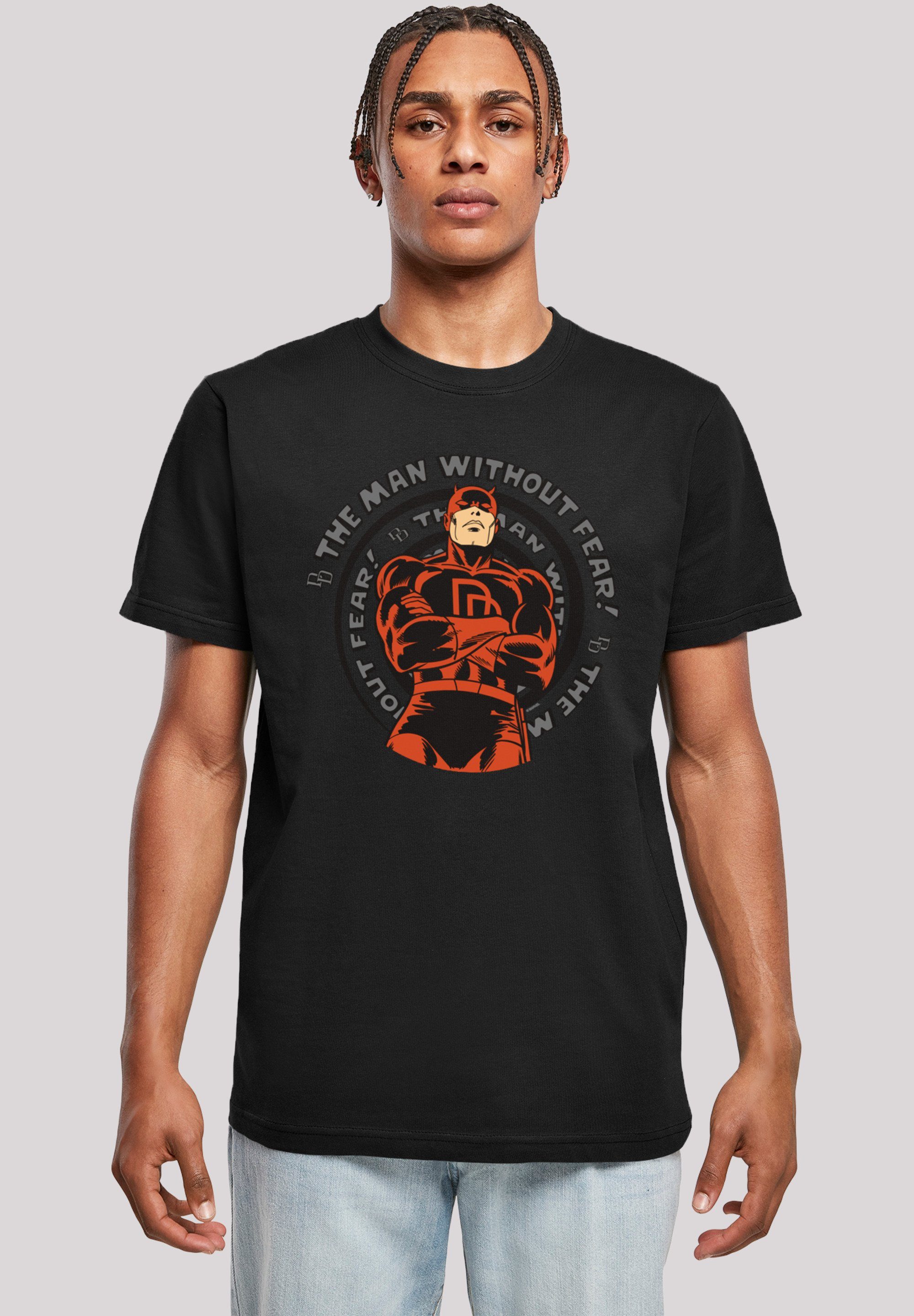 with Round F4NT4STIC Spiral Daredevil Marvel Kurzarmshirt (1-tlg) T-Shirt Neck Herren black