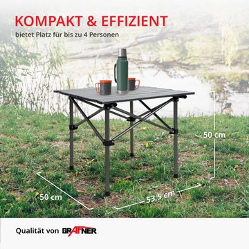 Grafner Campingtisch Campingtisch klappbar 53,5x50x50cm inkl. Transporttasche schwarz (2-St), 53,5x50x50cm, Carbon-Stahl