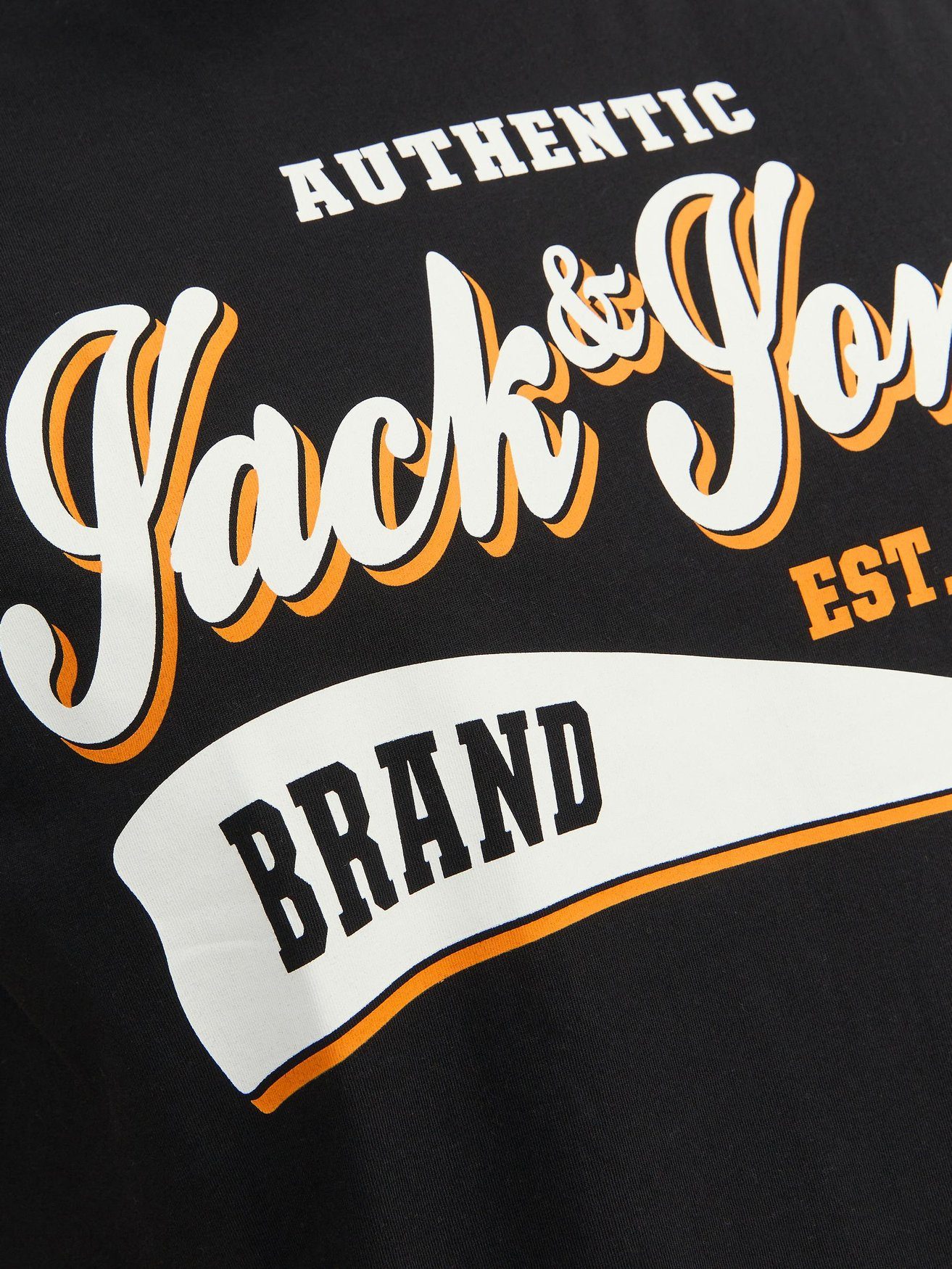 Grau-Schwarz 5653 Übergröße in JJELOGO Jack Logo Set & T-Shirt T-Shirt (2-tlg) Kurzarm 2-er Jones Shirt