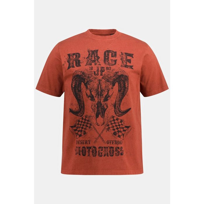 JP1880 T-Shirt T-Shirt Halbarm Vintage Look Race Print Rundhals