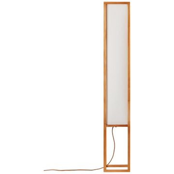 Lightbox Stehlampe, ohne Leuchtmittel, dekorative Stehlampe mit Holz/Stoff Akzenten, 120 cm Höhe, 2 x E27