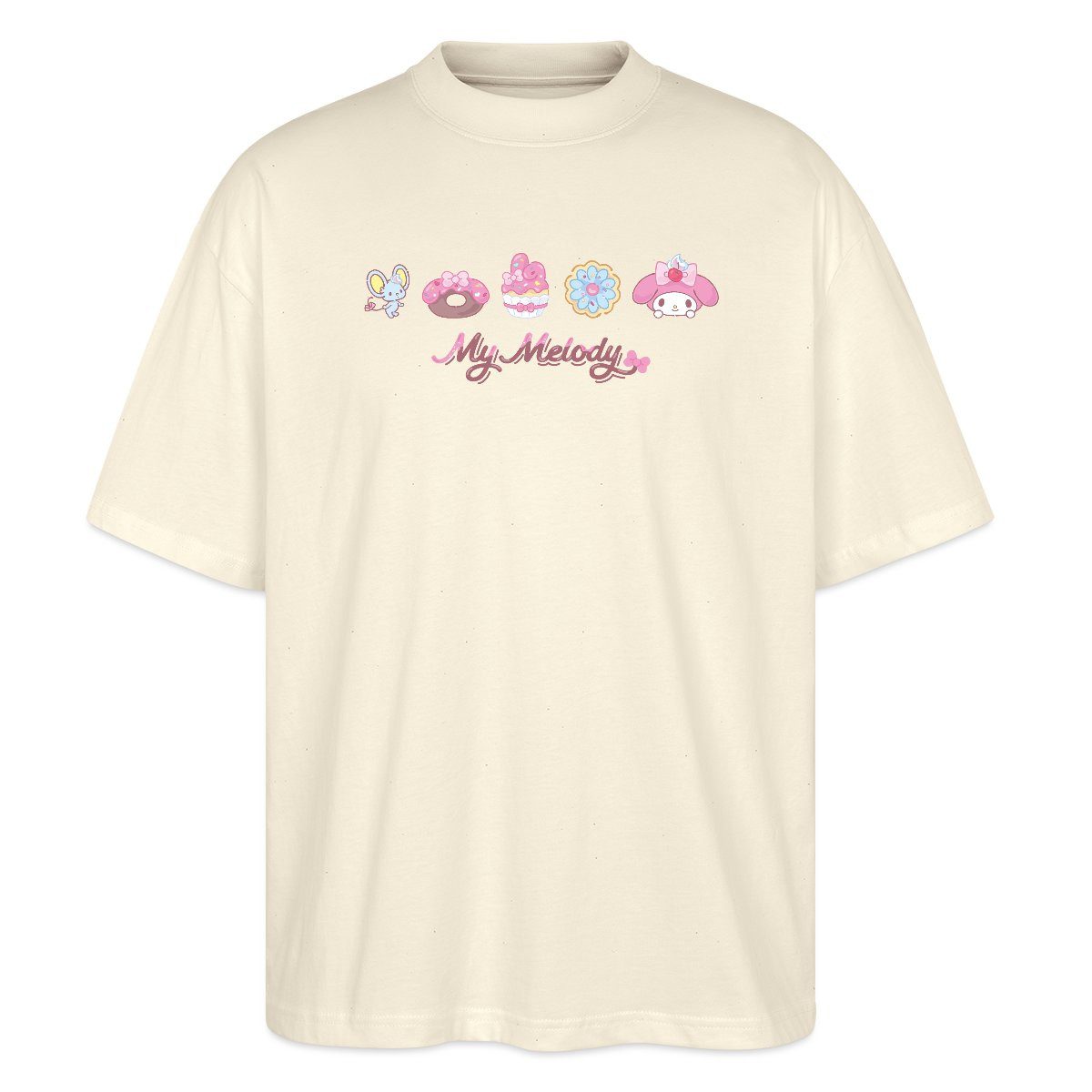 T-Shirt My Melody Mit Flat Und Gebäckstücken Oversize Unisex T-Shirt