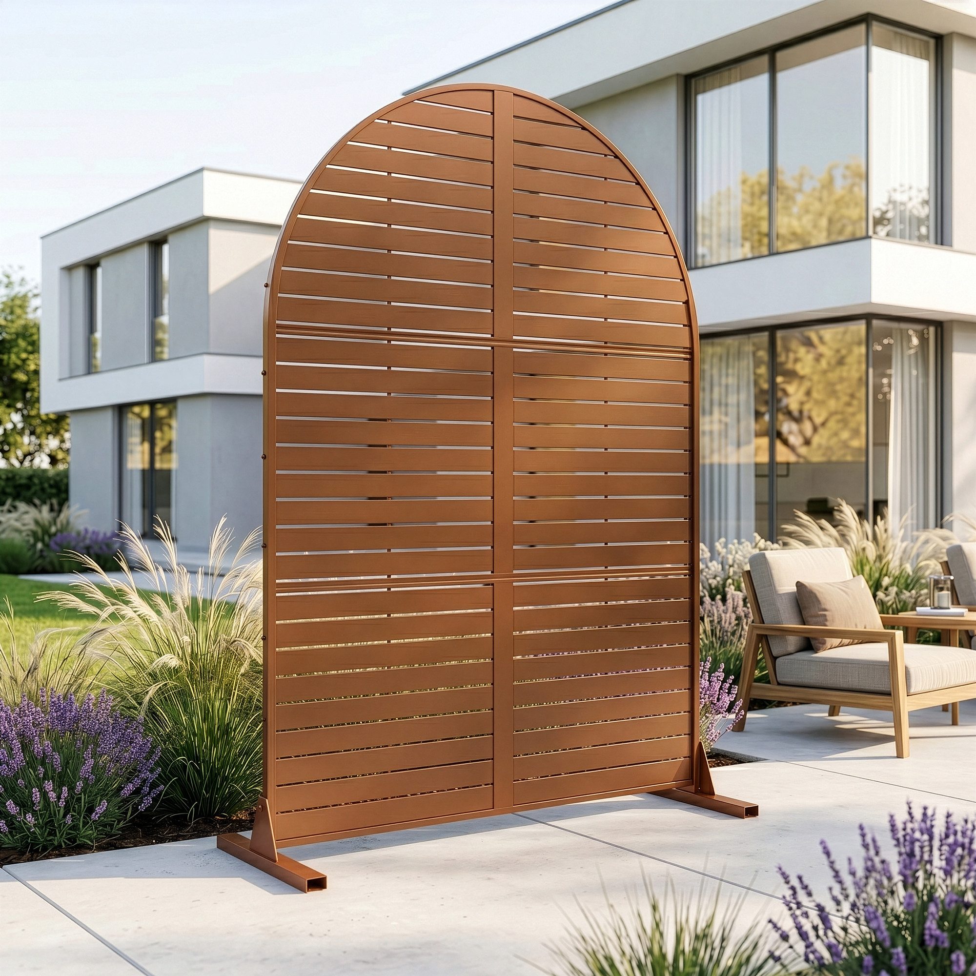 casa.pro Stellwand, »Nodepp« Rundbogenform 180 x 90 cm indoor outdoor Stahl Braun