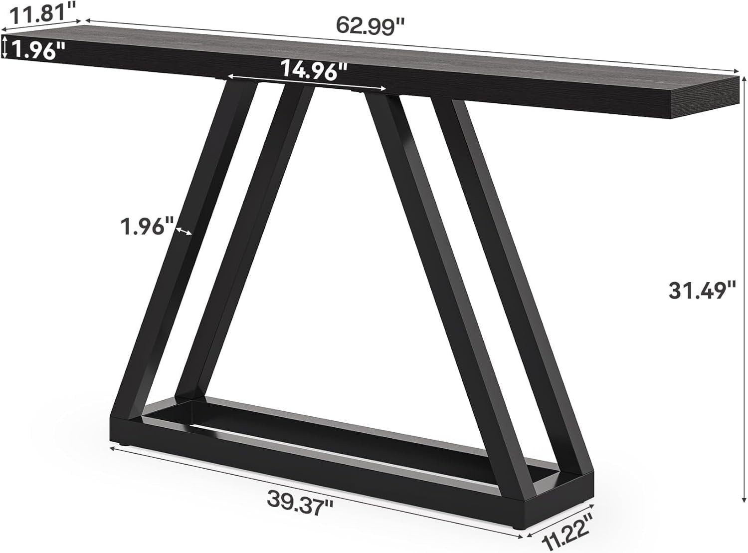 Tribesigns Konsolentisch 160 cm schmaler Sofatisch hinter der Couch, Eingangstisch, Schwarz. Reduzierter Preis € 119,99. Unverbindliche Preisempfehlung € 159,99