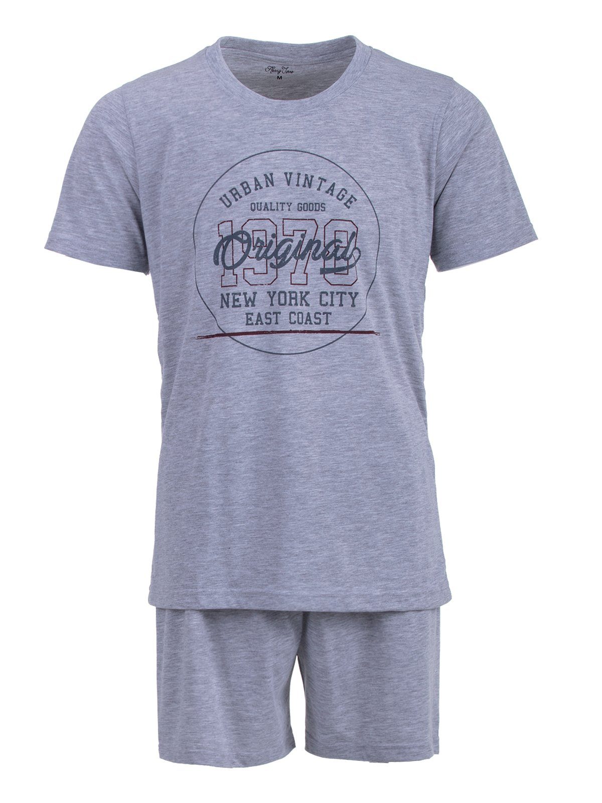 Henry Terre grau Vintage - Shorty Schlafanzug Pyjama Set