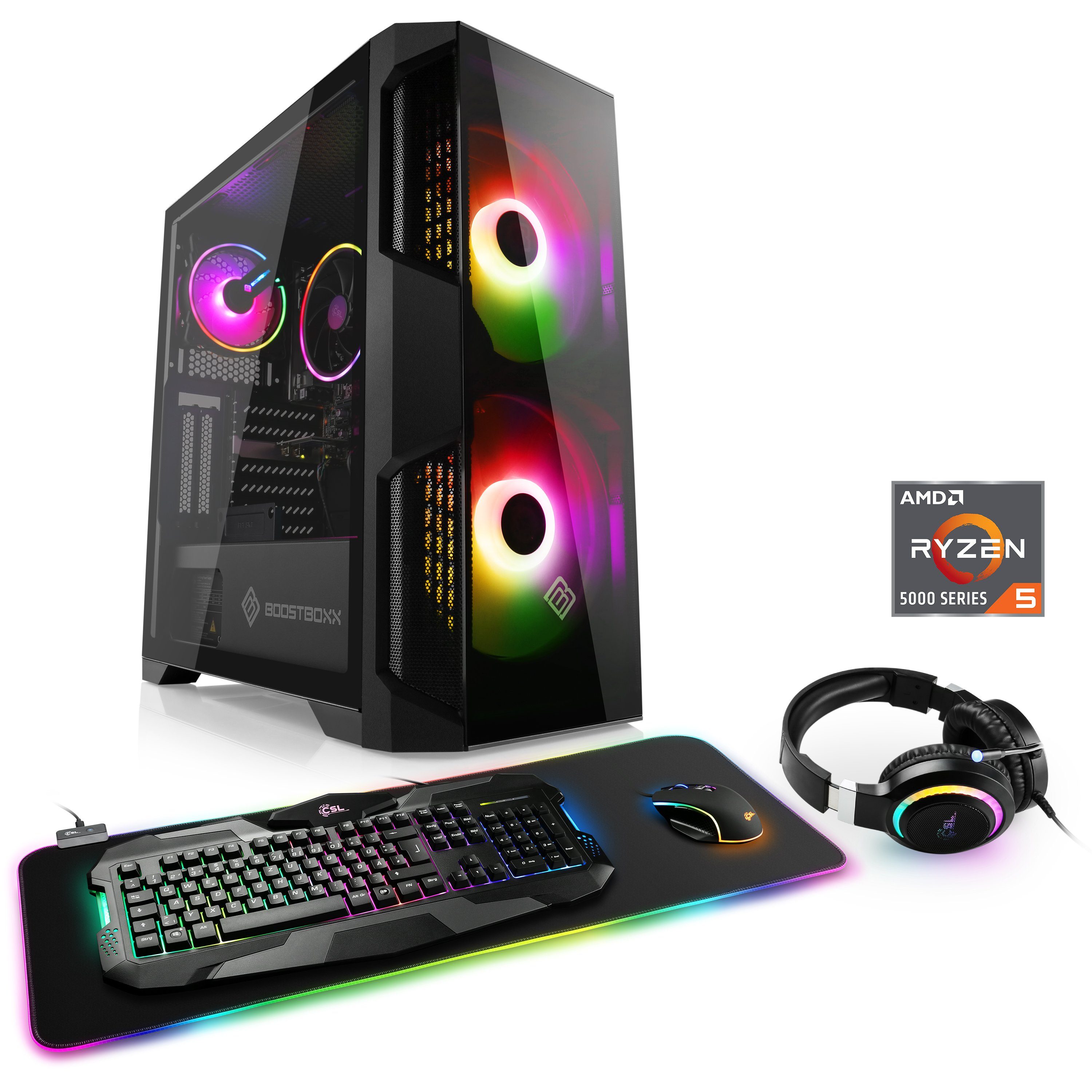 CSL RGB Edition V28716 Gaming-PC (AMD Ryzen 5 5600G, AMD Radeon Graphics, 32 GB RAM, 1000 GB SSD, Luftkühlung)