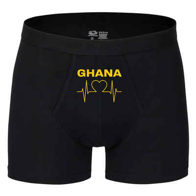 multifanshop Boxershorts Ghana - Herzschlag - Unterwäsche