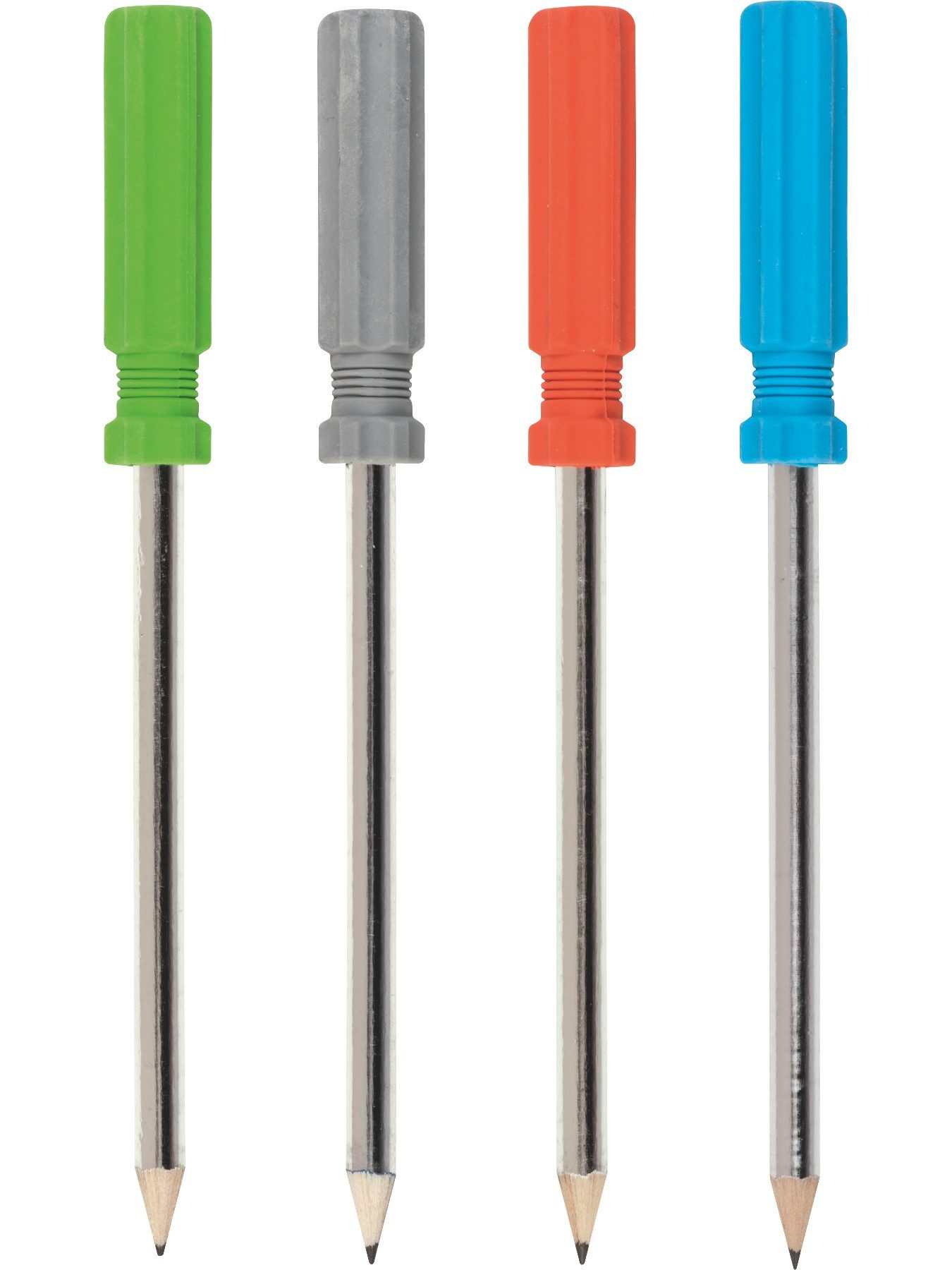Baier & Schneider Bleistift Bleistift mit Radiergummi rund sortiert 4 Farben, mit Radiergummi
