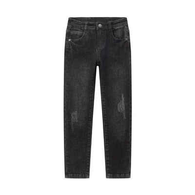 suebidou 5-Pocket-Jeans Black Denim Used Look Stretch Jeans für Jungen