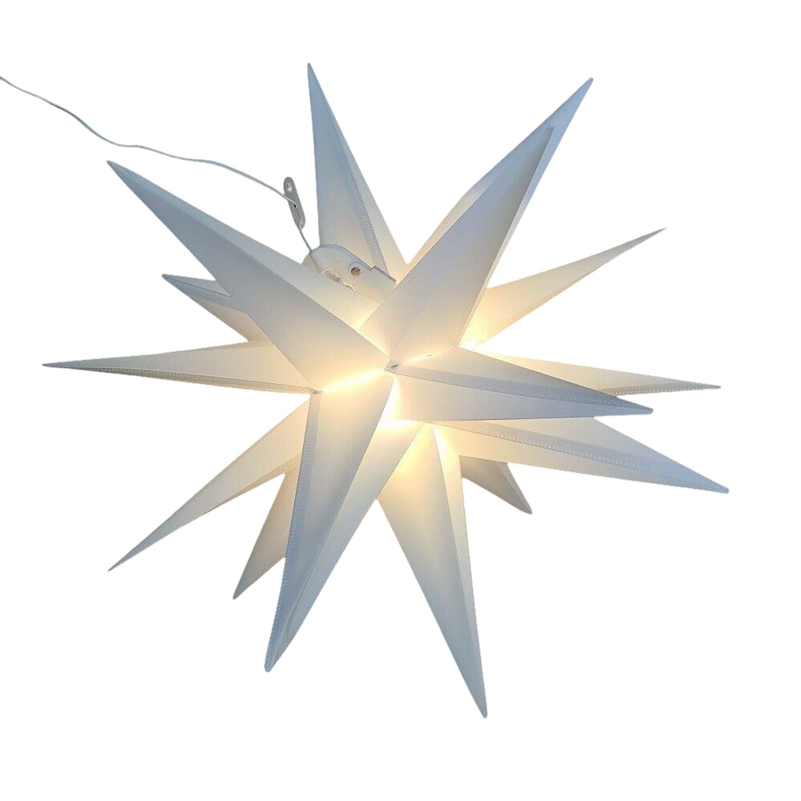 F-H-S International GmbH & Co. KG Lichterkette LED Stern Kunststoff weiß Ø58cm LED warmweiß Leuchtdeko Weihnachten Li, Stern