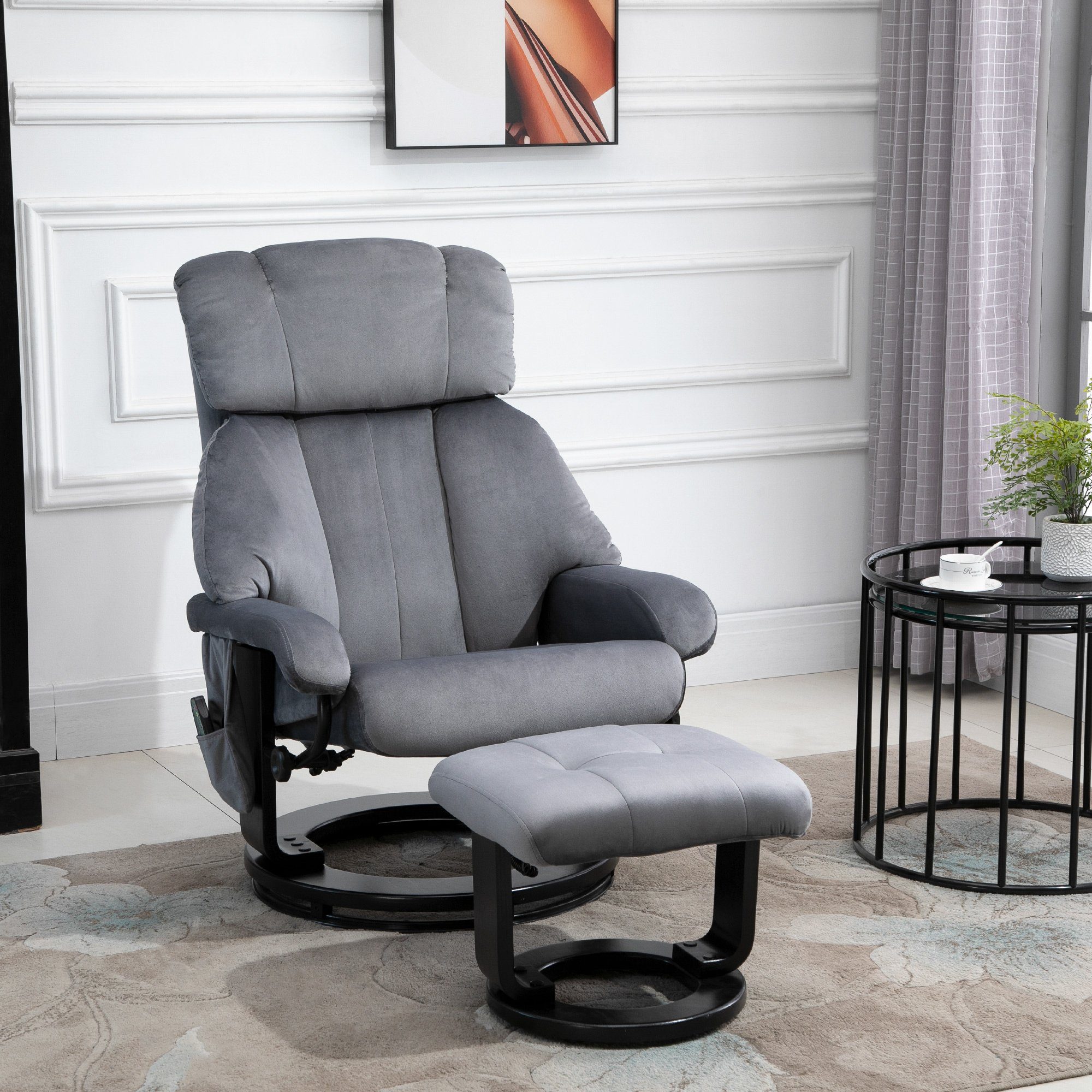 HOMCOM Massagesessel Fernsehsessel, Hocker, aus Kunstleder, günstig online kaufen