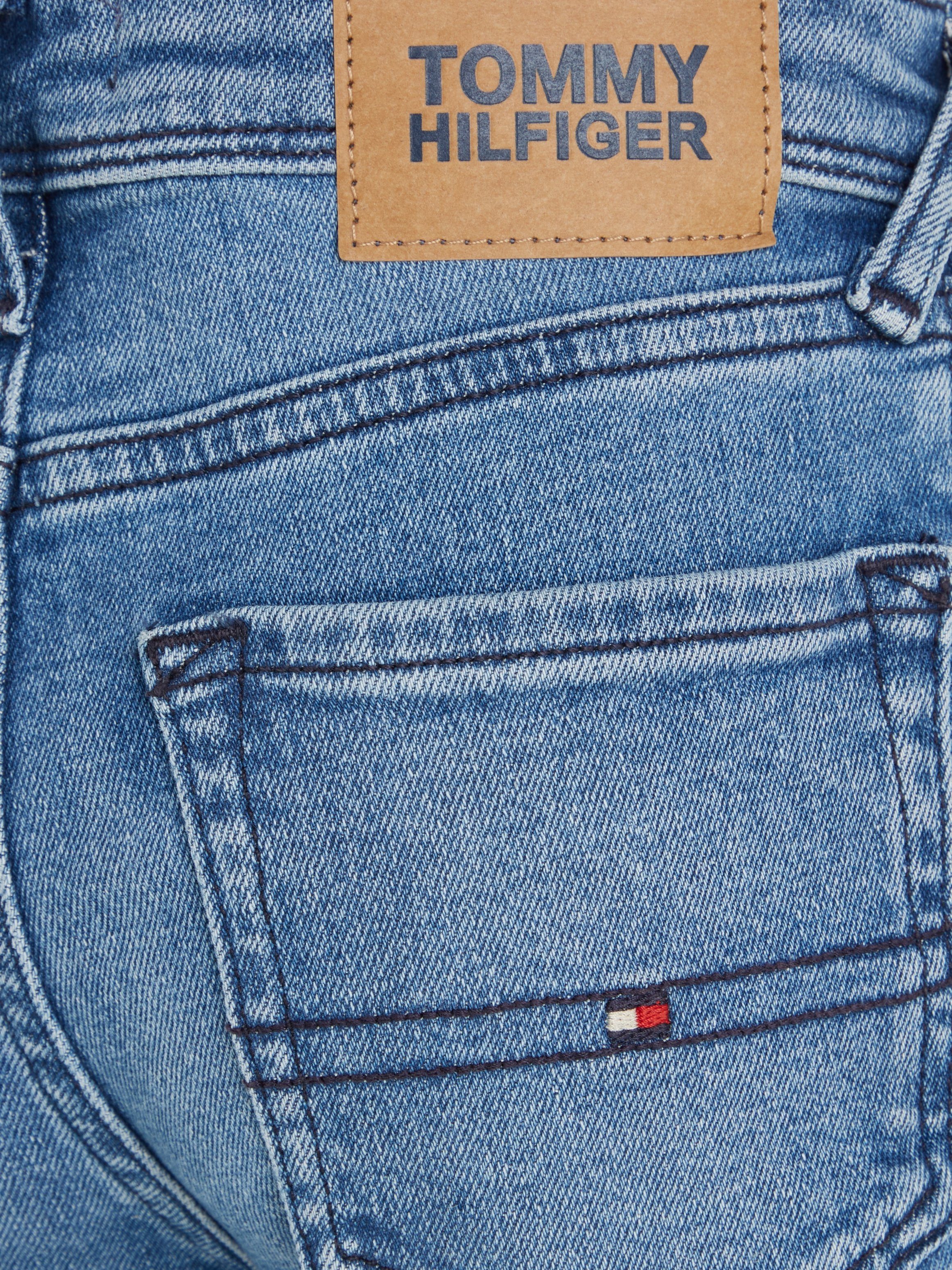 BLUE mit Hilfiger Stretch-Jeans Tommy Leder-Badge MID Y SCANTON