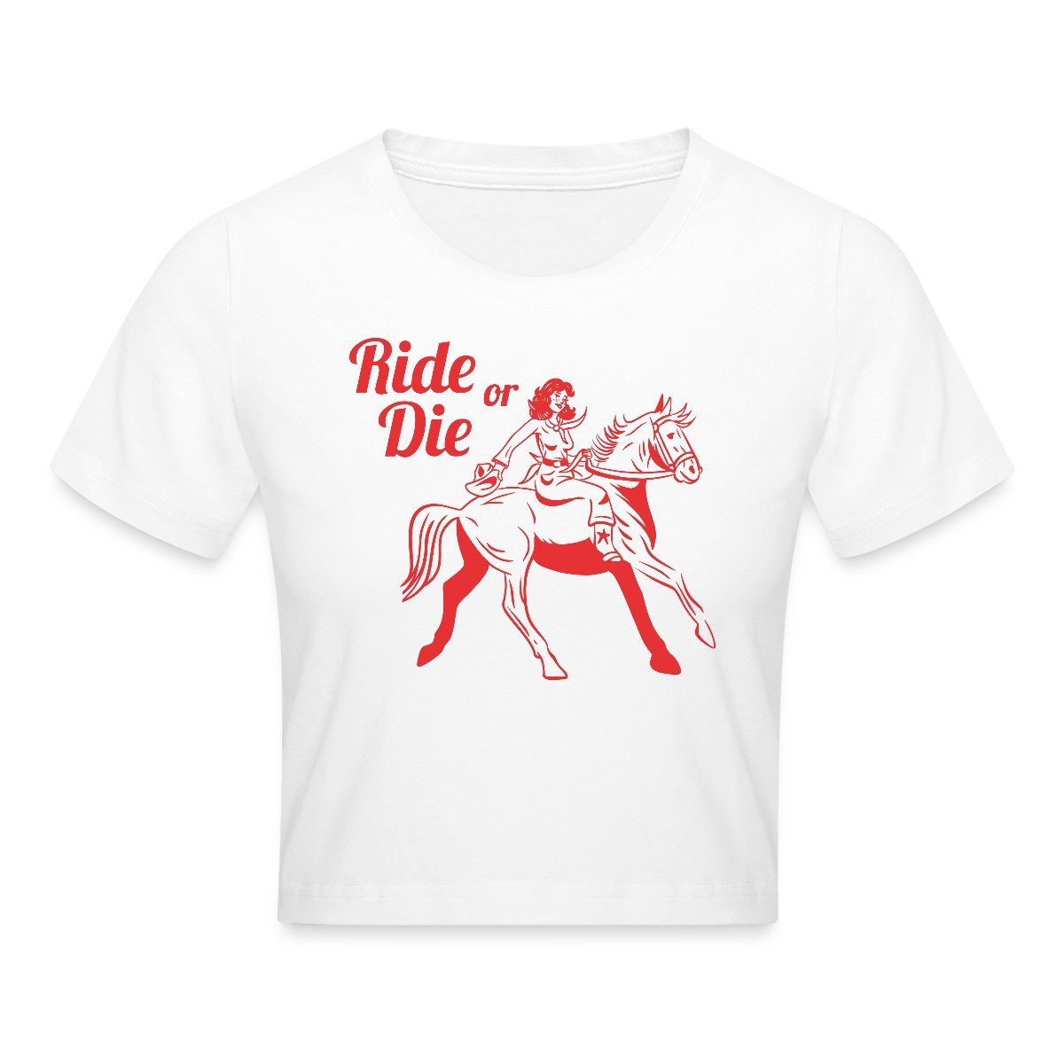 Spreadshirt T-Shirt Ride Or Die Best Friends Western Cowboy Crop Top (1-tlg)