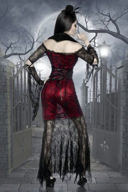 Vampir-Kostüm 4-tlg. Gothic Hexen-Kostüm mit Spinnennetz, Karneval Halloween
