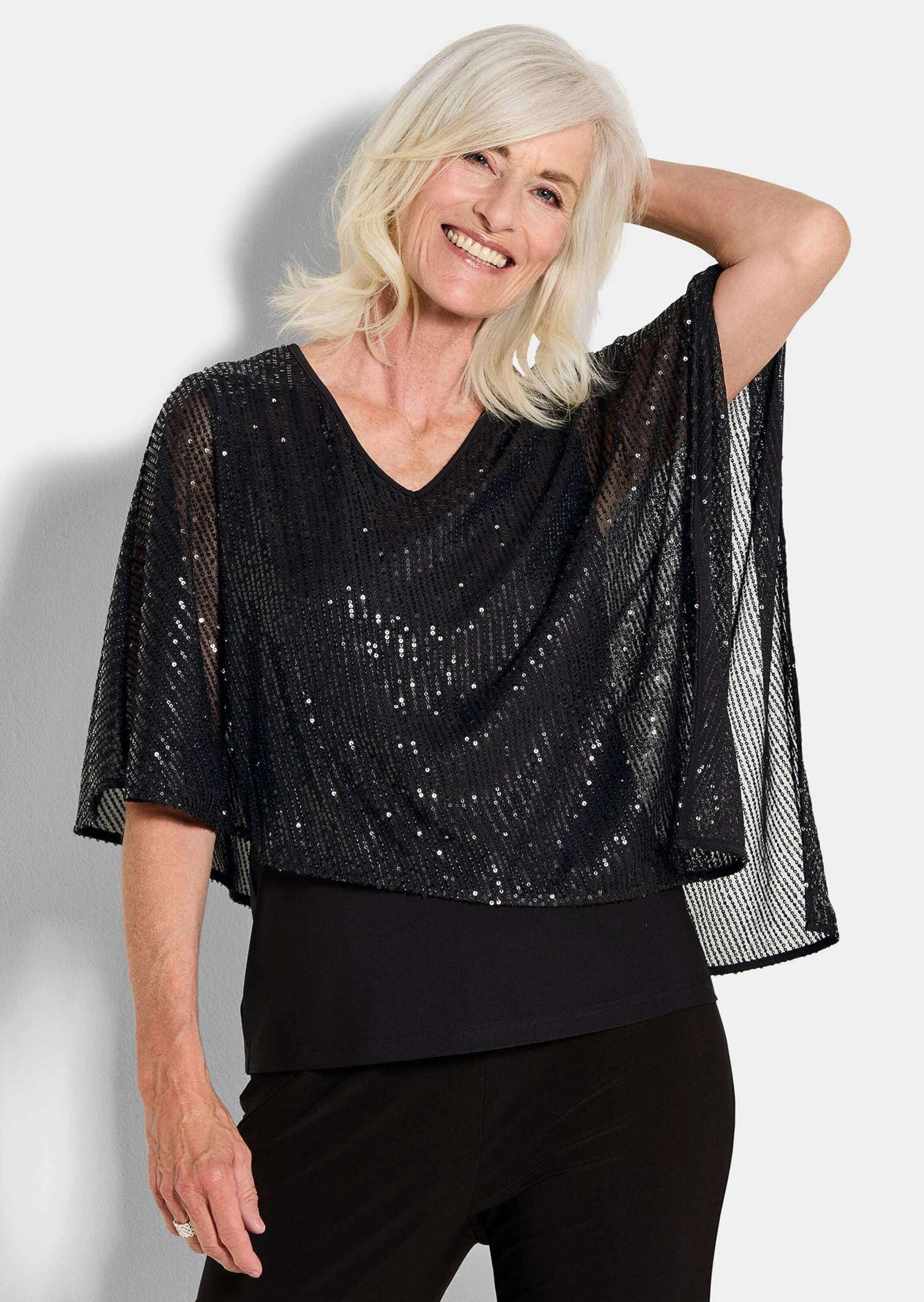 GOLDNER Print-Shirt Elegantes, semitransparentes Oberteil Edle Bluse mit 3/ günstig online kaufen