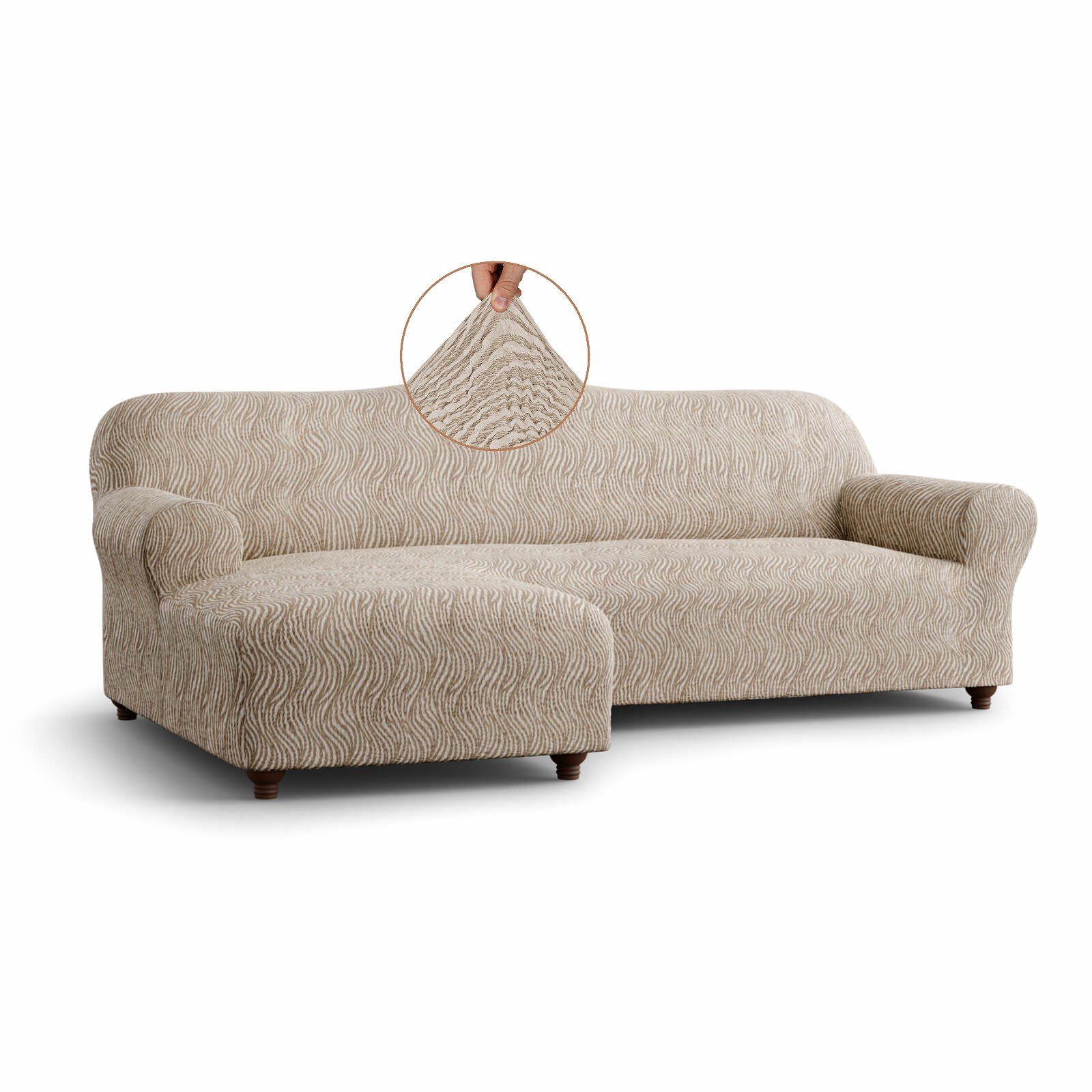 Sofahusse »1-teiliger Sofabezug für L-Form mit Ottomane LINKS«, Paulato by  GA.I.CO, widerstandsfähiger und hochwertiger Jacquard Baumwollstoff  (Reliefmuster) online kaufen | OTTO