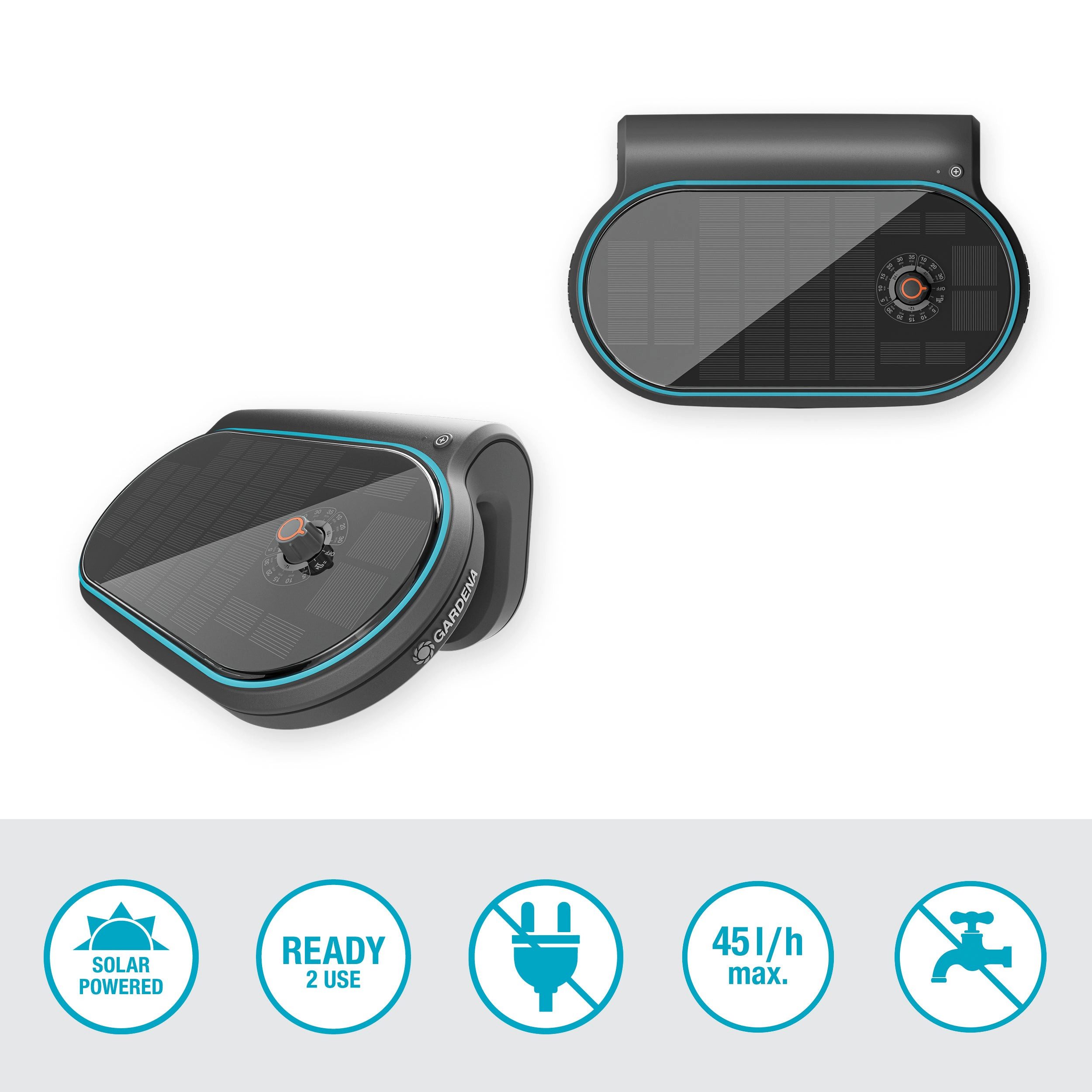 GARDENA AquaBloom L Solar Irrigation Control Set, Automatic Watering