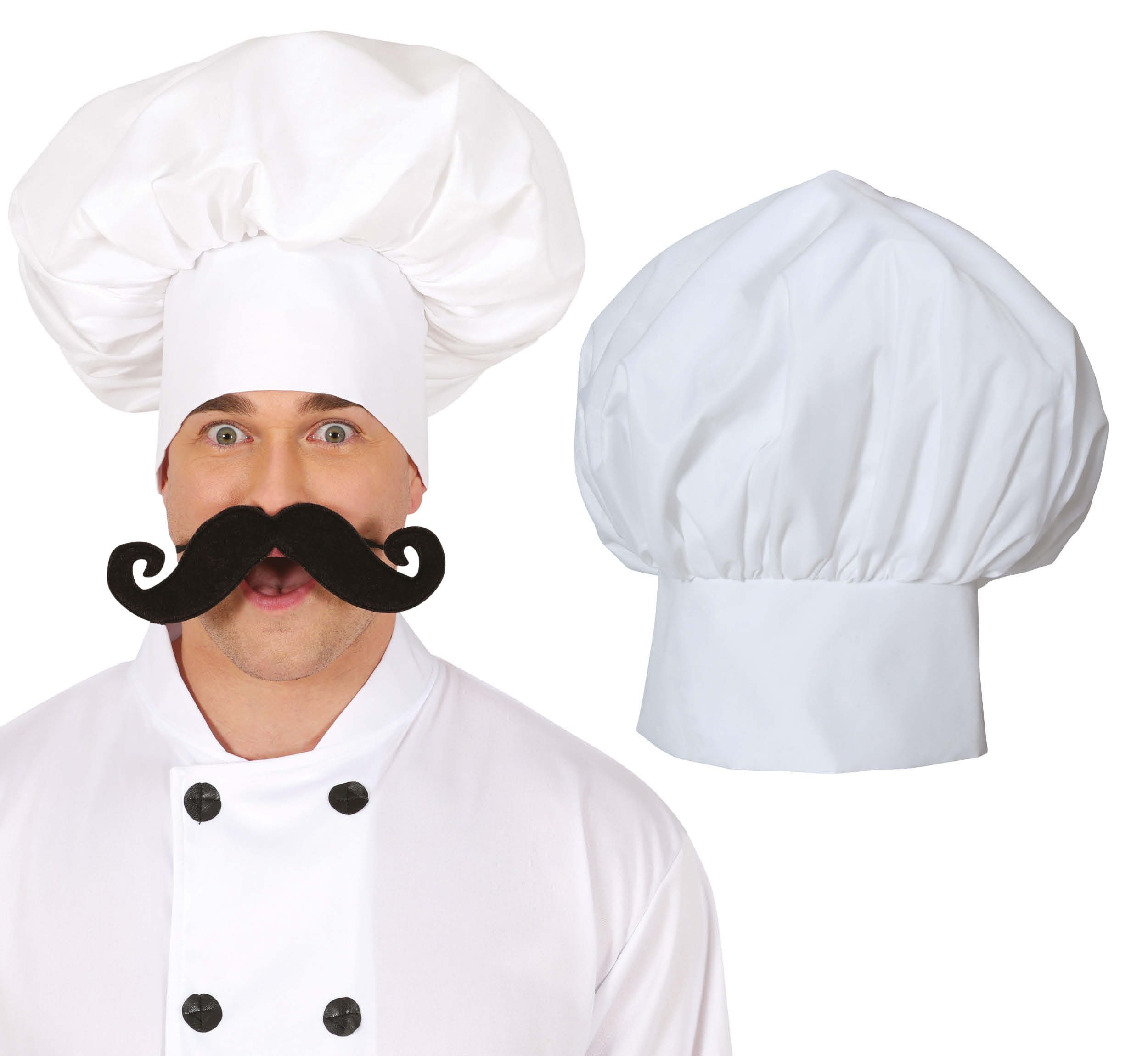 Fiestas Guirca Kostüm, Kochstil Chef Hut Weiß Karneval Party Accessoire Fas günstig online kaufen