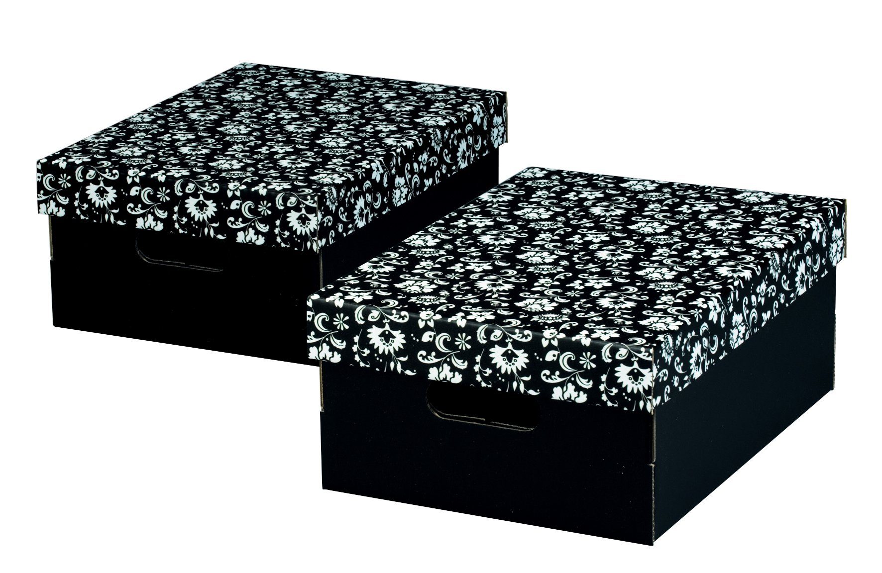 NIPS Aufbewahrungsbox UNI COLOUR (2 Stück) Mehrzweckbox mit Deckel  (Spar-Set), B/H/T: 26,5 x 16,5 x 26,5 cm, Wellkarton, Karton, Pappe