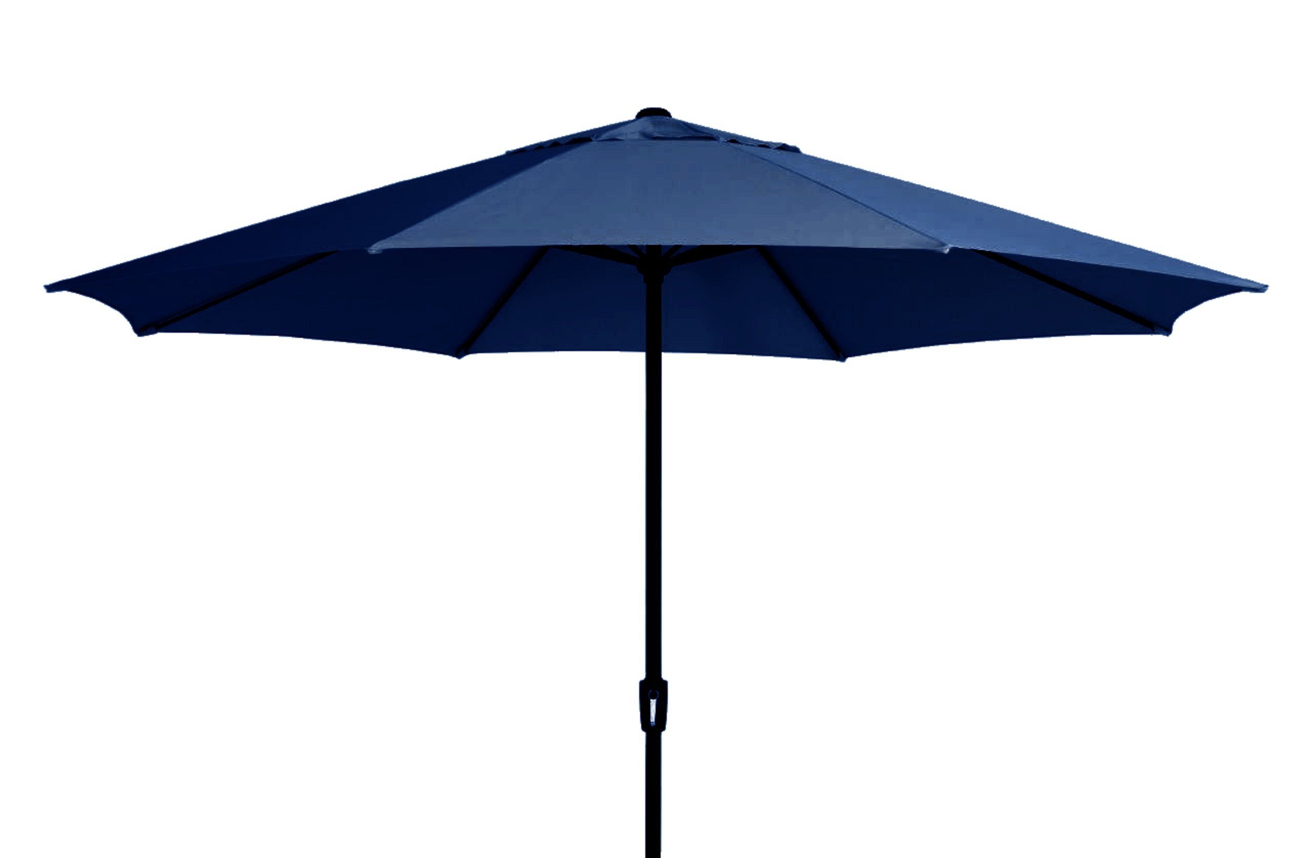 Madison Sonnenschirm Sumatra blau 400 cm / 4 m Kurbelschirm Marktschirm, LxB: 270x400,00 cm, wasserabweisend mit Kurbel