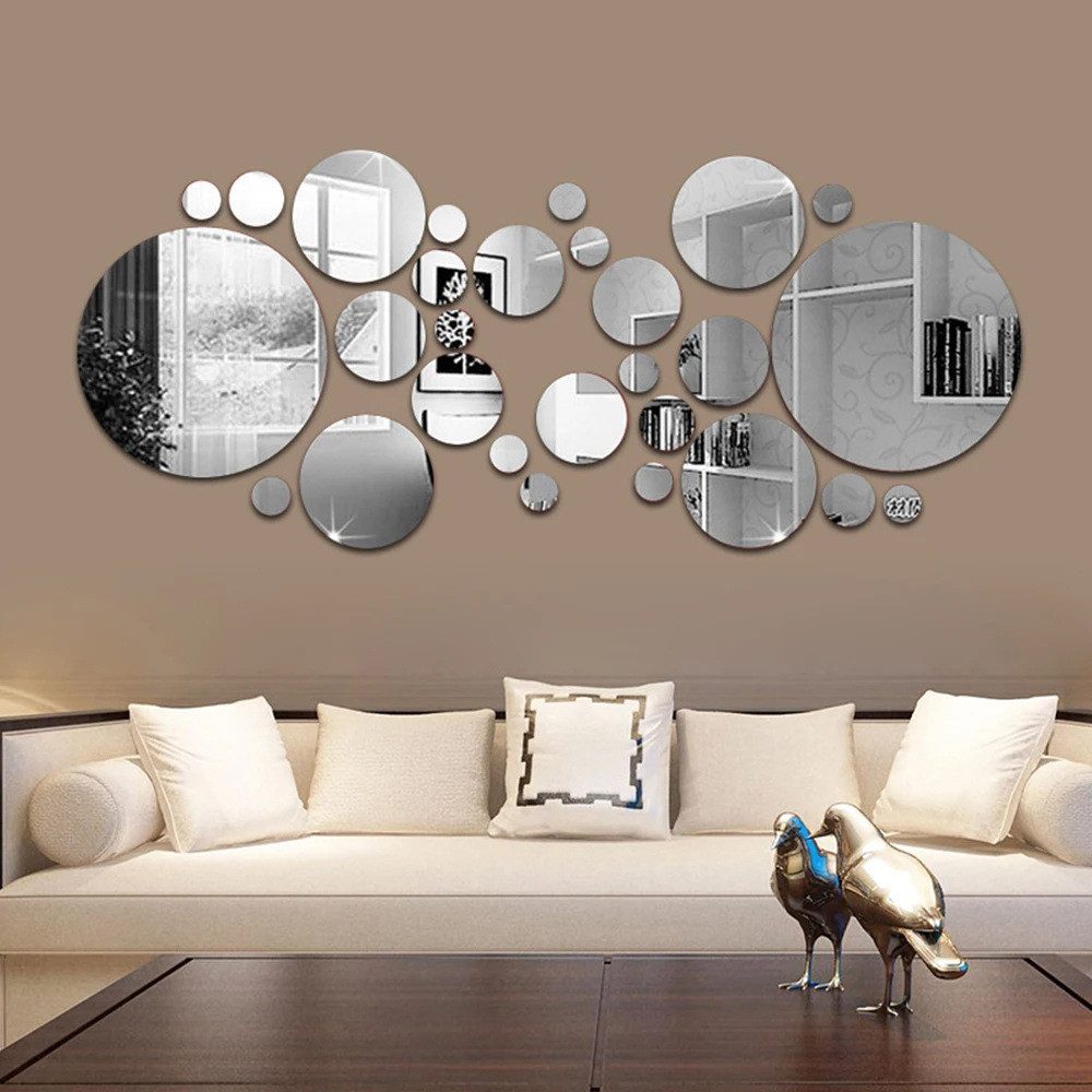 Coonoor 3D-Wandtattoo 32 Stück Acrylspiegel Wandaufkleber, günstig online kaufen