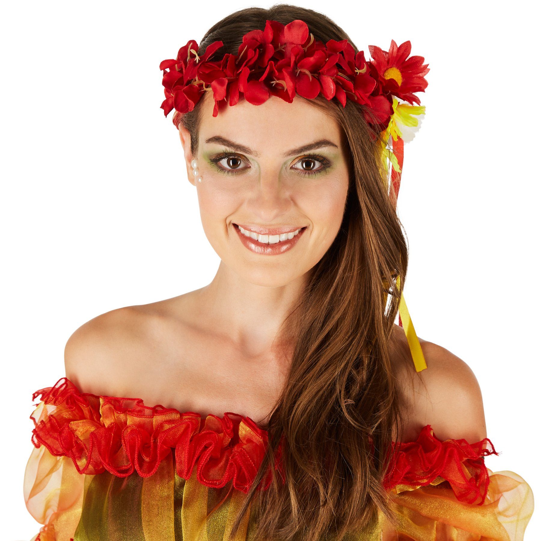 dressforfun Kostüm Elfe/Fee, in bunt, Das lange Kleid besteht aus mehreren Schichten, Gr. M, Kräftige Farben bringen das Outfit besonders zur Geltung